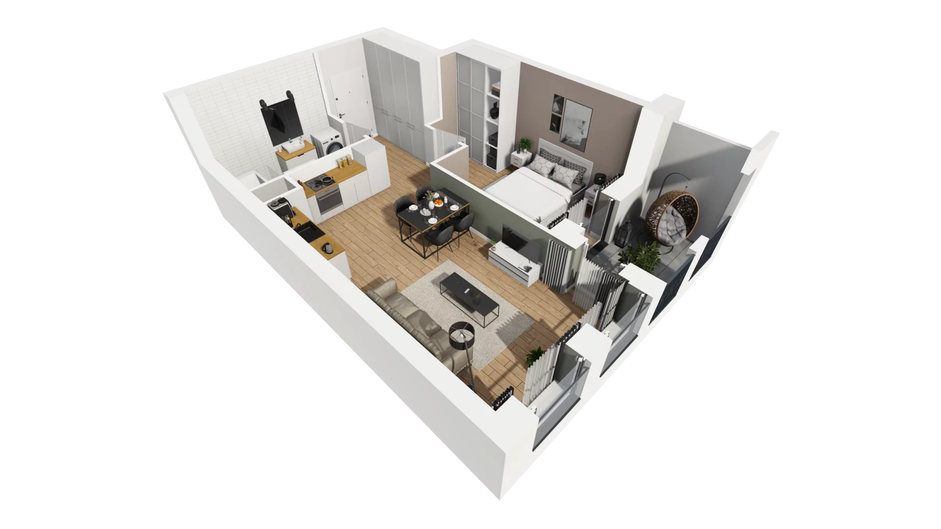 2 pokoje, mieszkanie 43,69 m², piętro 4, oferta nr A/47, Esencja, Gdańsk, Śródmieście, Dolne Miasto, ul. Kamienna Grobla / Jałmużnicza
