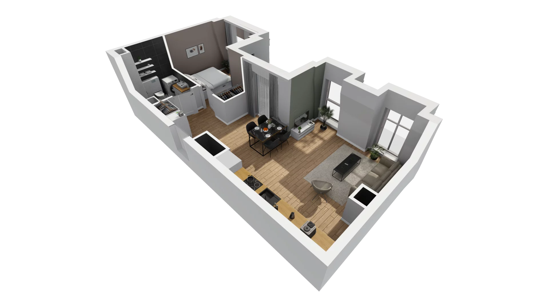 2 pokoje, mieszkanie 49,14 m², piętro 4, oferta nr A/50, Esencja, Gdańsk, Śródmieście, Dolne Miasto, ul. Kamienna Grobla / Jałmużnicza