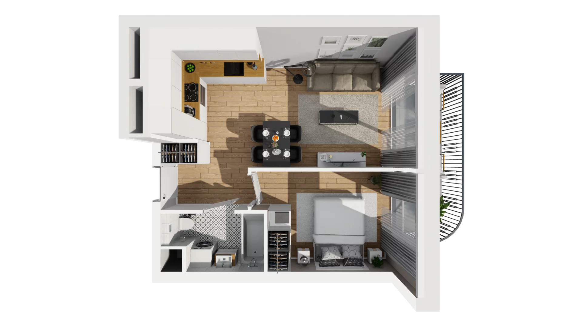 2 pokoje, mieszkanie 38,17 m², piętro 4, oferta nr A/55, Esencja, Gdańsk, Śródmieście, Dolne Miasto, ul. Kamienna Grobla / Jałmużnicza