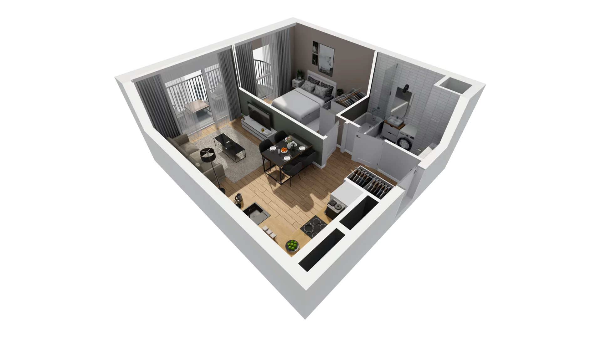 2 pokoje, mieszkanie 38,17 m², piętro 4, oferta nr A/55, Esencja, Gdańsk, Śródmieście, Dolne Miasto, ul. Kamienna Grobla / Jałmużnicza