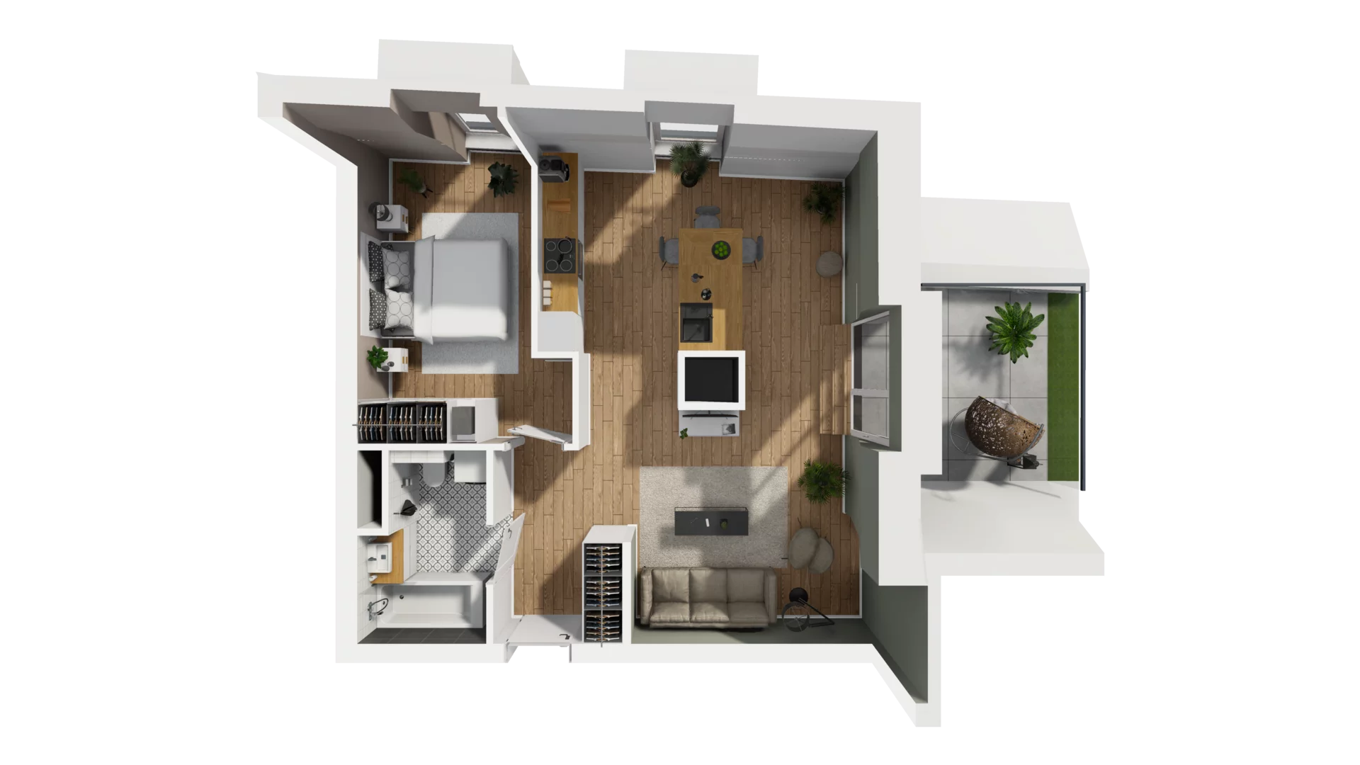 2 pokoje, mieszkanie 53,72 m², piętro 5, oferta nr A/58, Esencja, Gdańsk, Śródmieście, Dolne Miasto, ul. Kamienna Grobla / Jałmużnicza