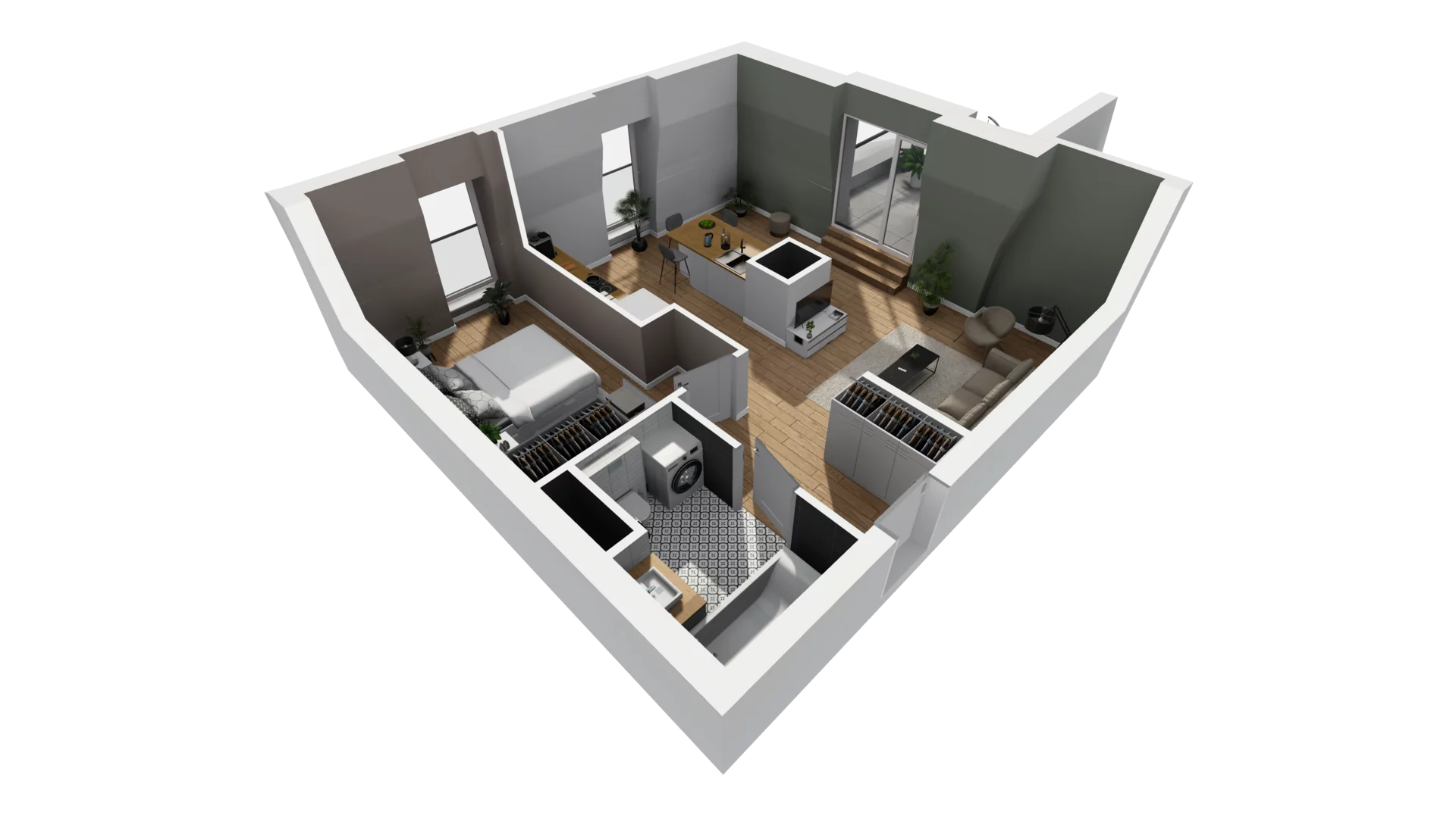 2 pokoje, mieszkanie 53,72 m², piętro 5, oferta nr A/58, Esencja, Gdańsk, Śródmieście, Dolne Miasto, ul. Kamienna Grobla / Jałmużnicza