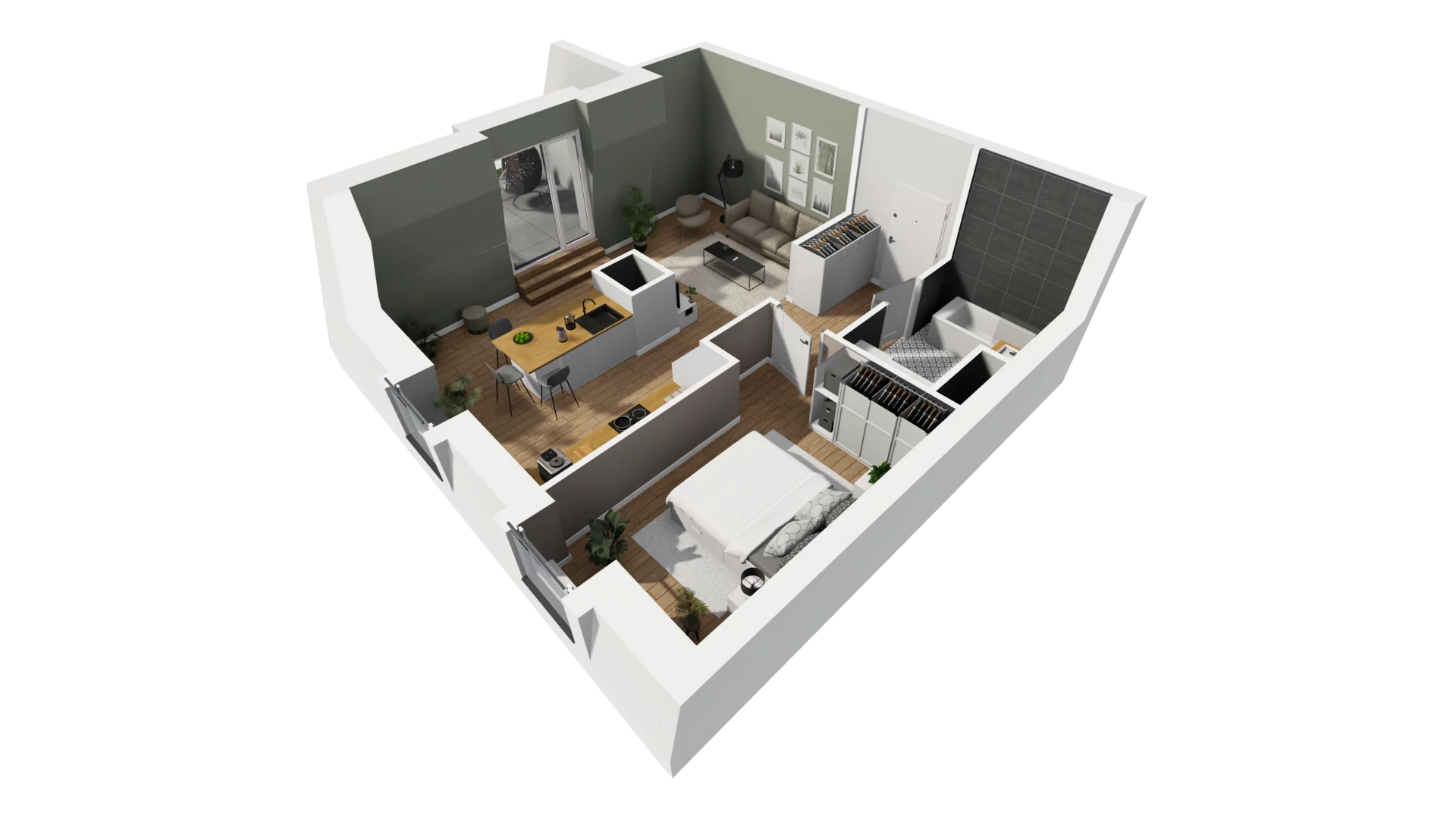 2 pokoje, mieszkanie 53,72 m², piętro 5, oferta nr A/58, Esencja, Gdańsk, Śródmieście, Dolne Miasto, ul. Kamienna Grobla / Jałmużnicza
