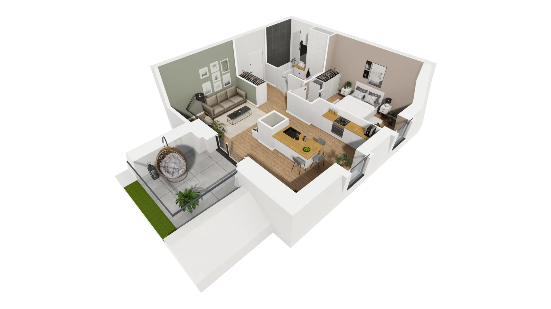 2 pokoje, mieszkanie 53,72 m², piętro 5, oferta nr A/58, Esencja, Gdańsk, Śródmieście, Dolne Miasto, ul. Kamienna Grobla / Jałmużnicza