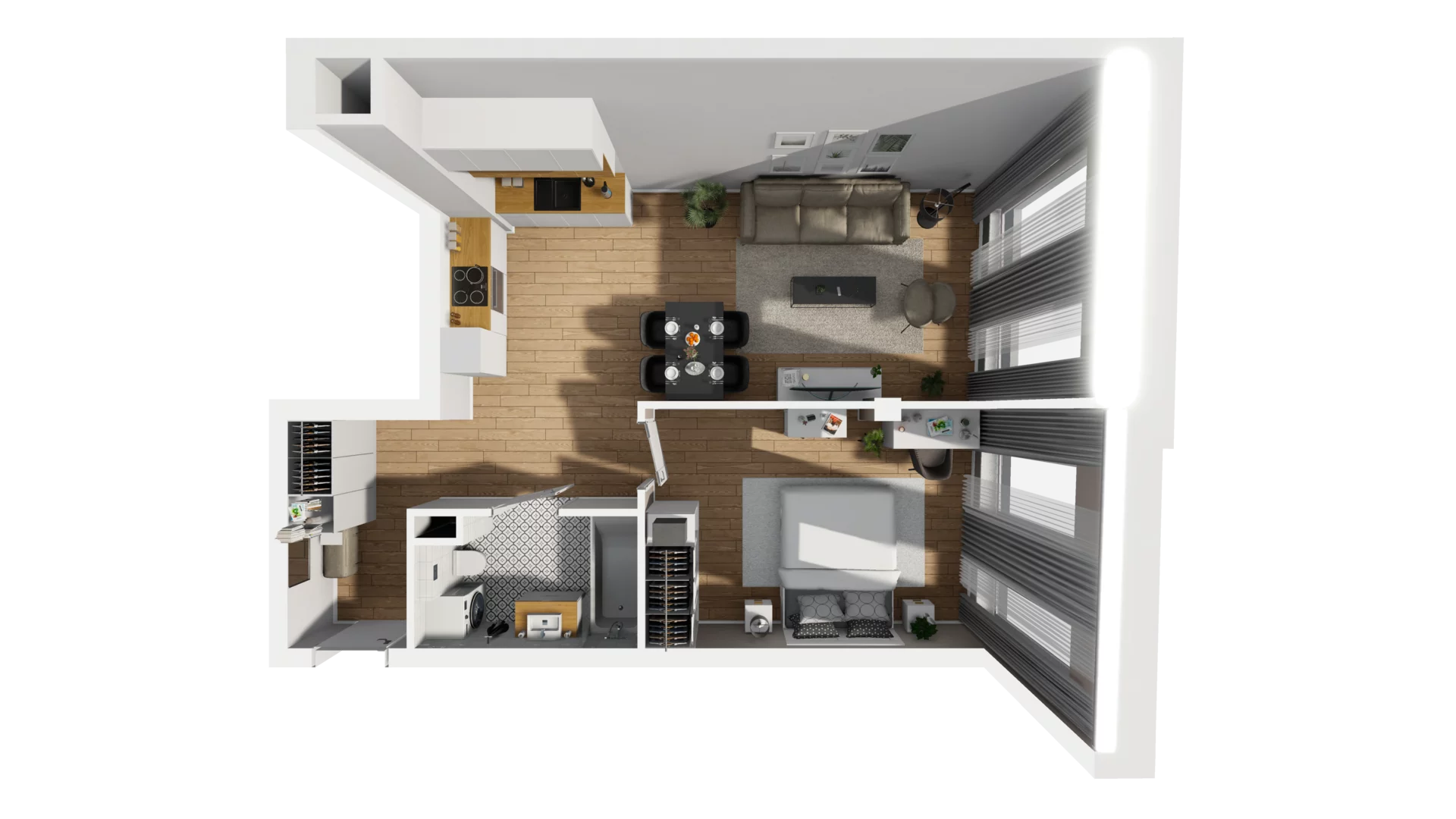 2 pokoje, mieszkanie 51,97 m², parter, oferta nr A/60, Esencja, Gdańsk, Śródmieście, Dolne Miasto, ul. Kamienna Grobla / Jałmużnicza