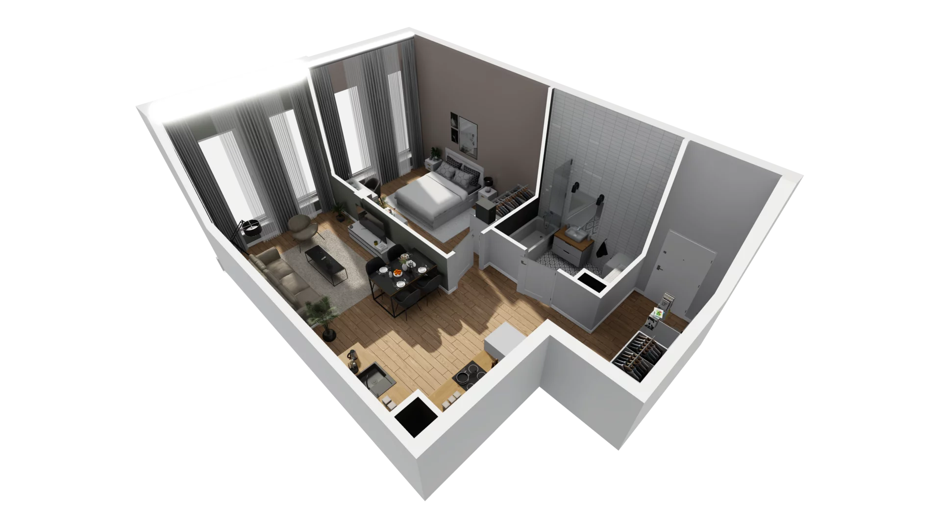 2 pokoje, mieszkanie 51,97 m², parter, oferta nr A/60, Esencja, Gdańsk, Śródmieście, Dolne Miasto, ul. Kamienna Grobla / Jałmużnicza