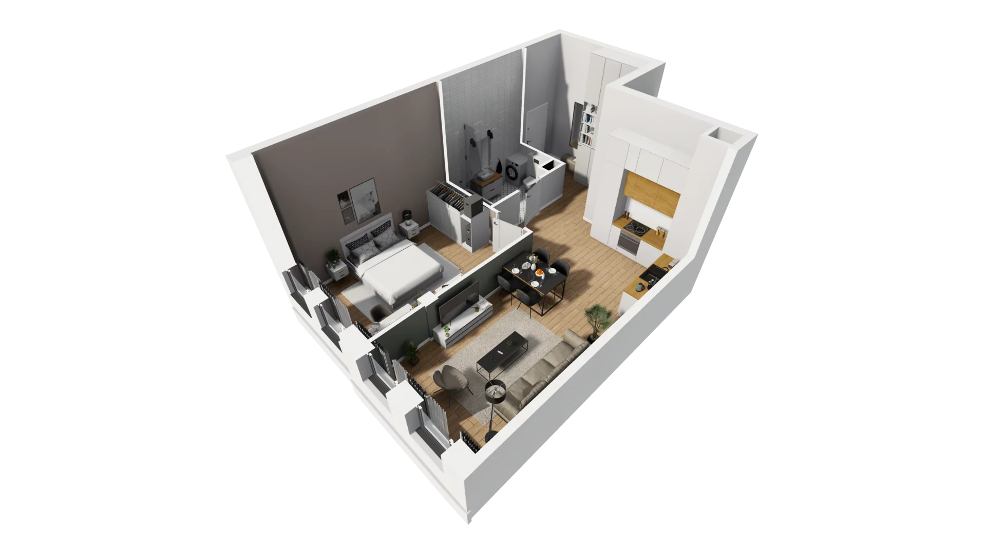 2 pokoje, mieszkanie 51,97 m², parter, oferta nr A/60, Esencja, Gdańsk, Śródmieście, Dolne Miasto, ul. Kamienna Grobla / Jałmużnicza