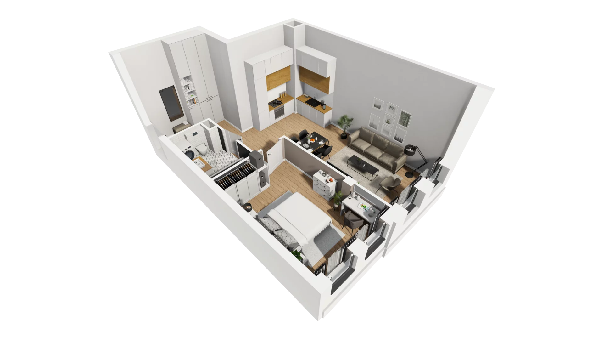 2 pokoje, mieszkanie 51,97 m², parter, oferta nr A/60, Esencja, Gdańsk, Śródmieście, Dolne Miasto, ul. Kamienna Grobla / Jałmużnicza