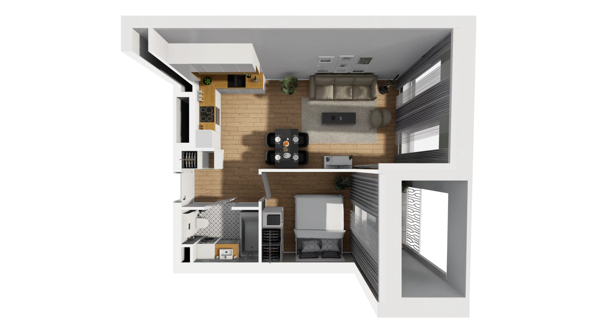 2 pokoje, mieszkanie 41,90 m², parter, oferta nr A/61, Esencja, Gdańsk, Śródmieście, Dolne Miasto, ul. Kamienna Grobla / Jałmużnicza