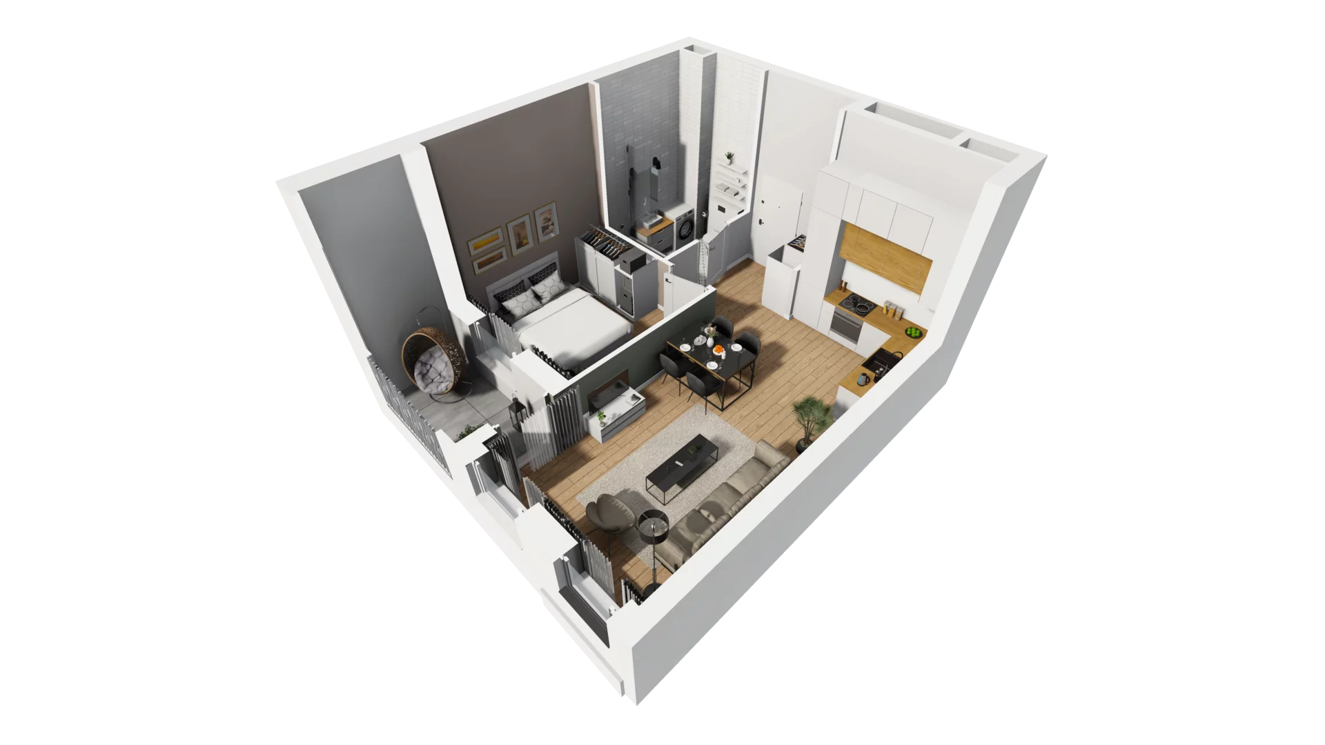 2 pokoje, mieszkanie 41,90 m², parter, oferta nr A/61, Esencja, Gdańsk, Śródmieście, Dolne Miasto, ul. Kamienna Grobla / Jałmużnicza