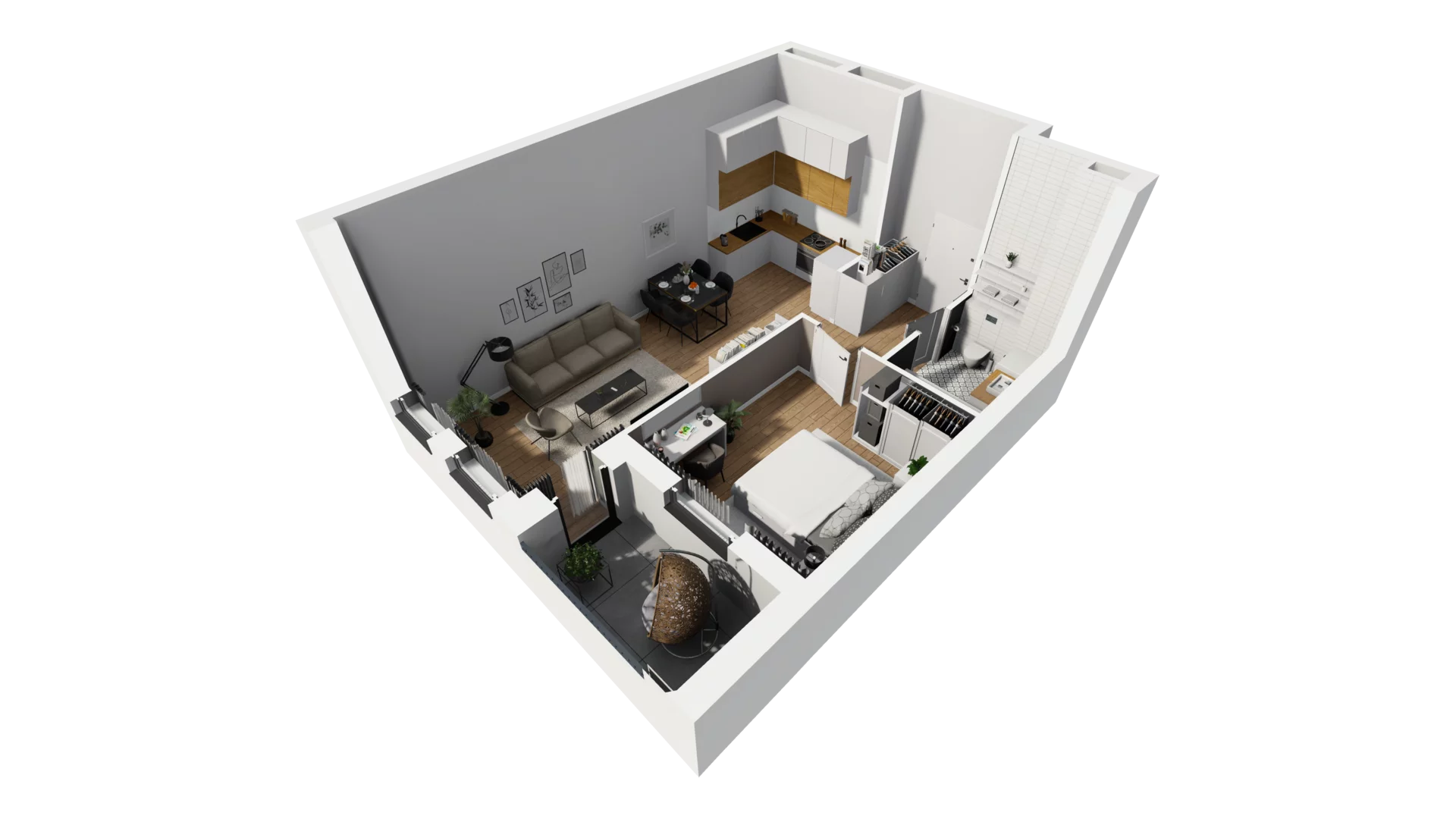 2 pokoje, mieszkanie 48,06 m², parter, oferta nr A/64, Esencja, Gdańsk, Śródmieście, Dolne Miasto, ul. Kamienna Grobla / Jałmużnicza