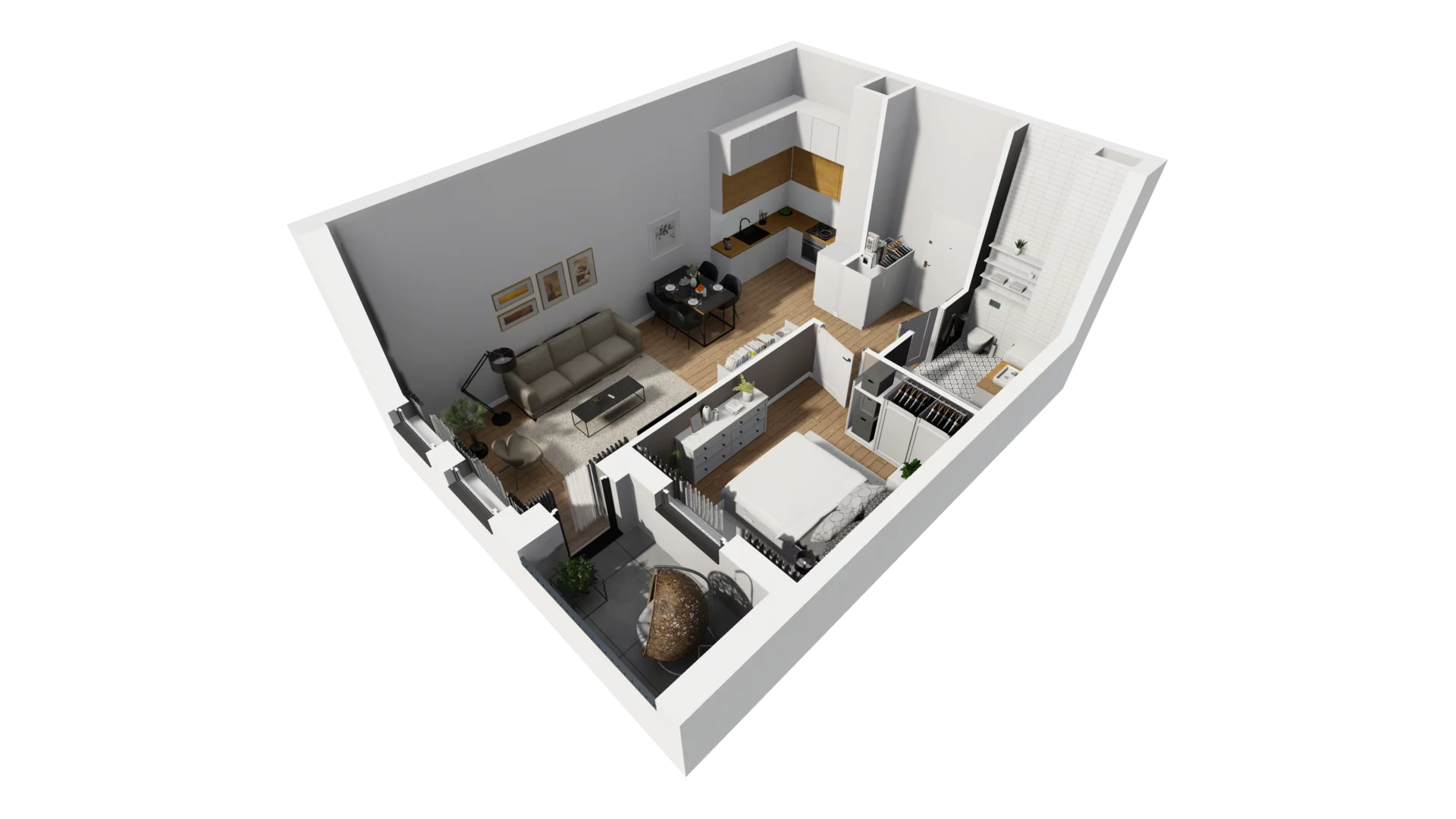 2 pokoje, mieszkanie 47,12 m², parter, oferta nr A/65, Esencja, Gdańsk, Śródmieście, Dolne Miasto, ul. Kamienna Grobla / Jałmużnicza