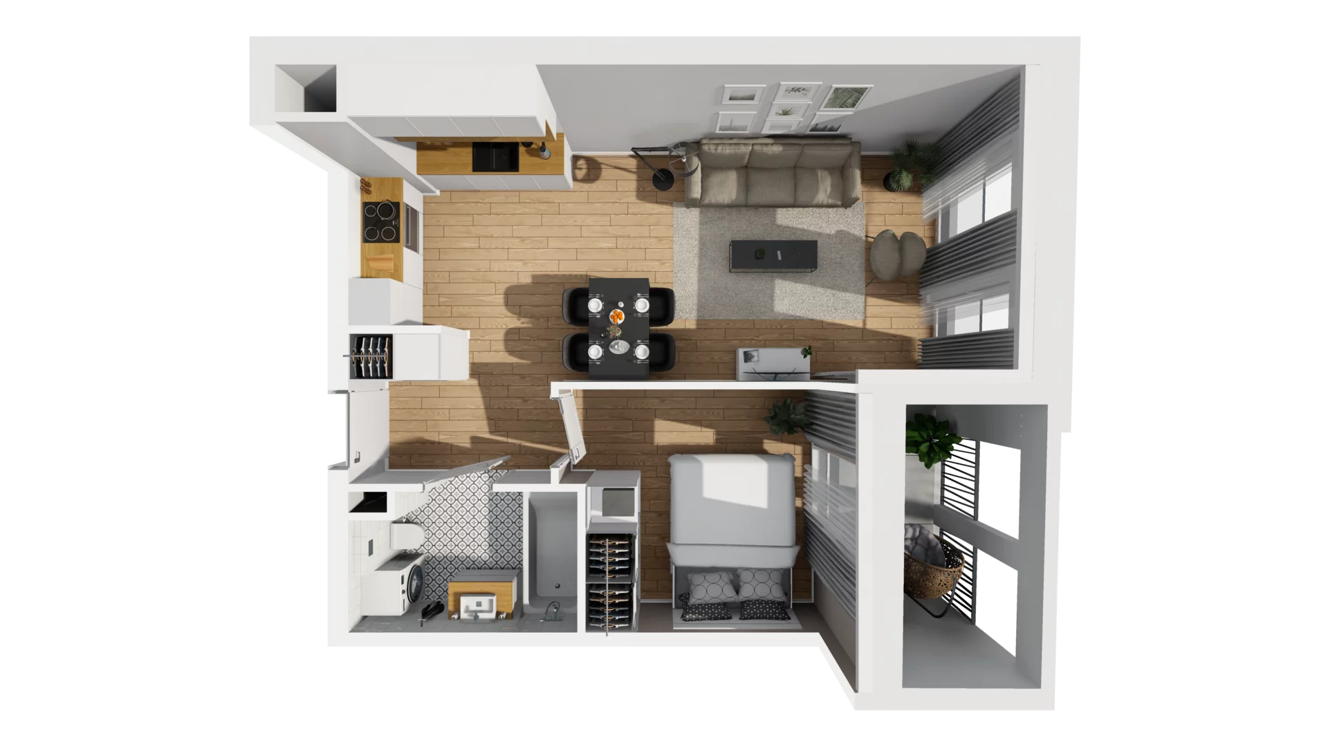 2 pokoje, mieszkanie 42,73 m², piętro 1, oferta nr A/68, Esencja, Gdańsk, Śródmieście, Dolne Miasto, ul. Kamienna Grobla / Jałmużnicza