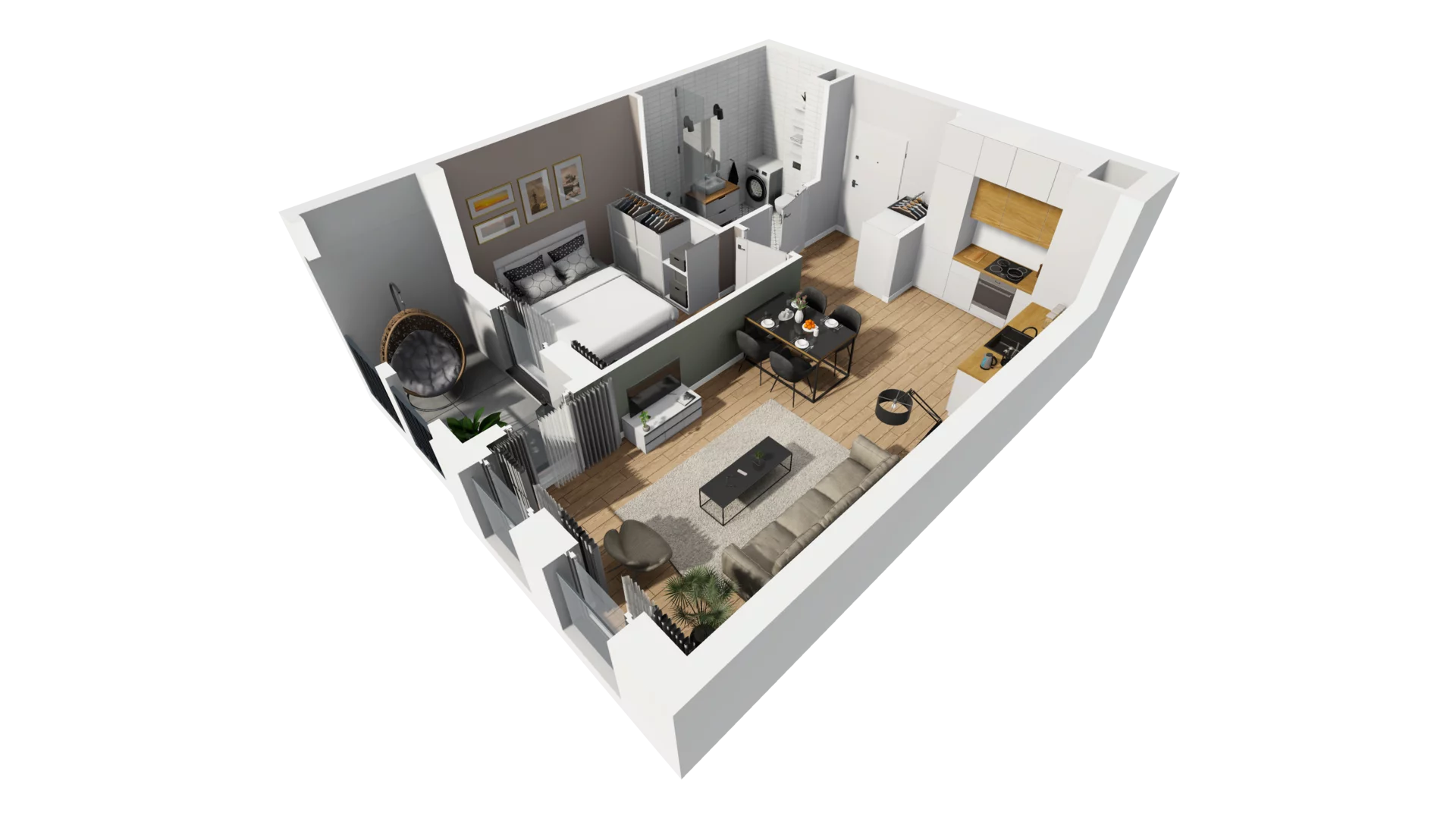 2 pokoje, mieszkanie 42,73 m², piętro 1, oferta nr A/68, Esencja, Gdańsk, Śródmieście, Dolne Miasto, ul. Kamienna Grobla / Jałmużnicza