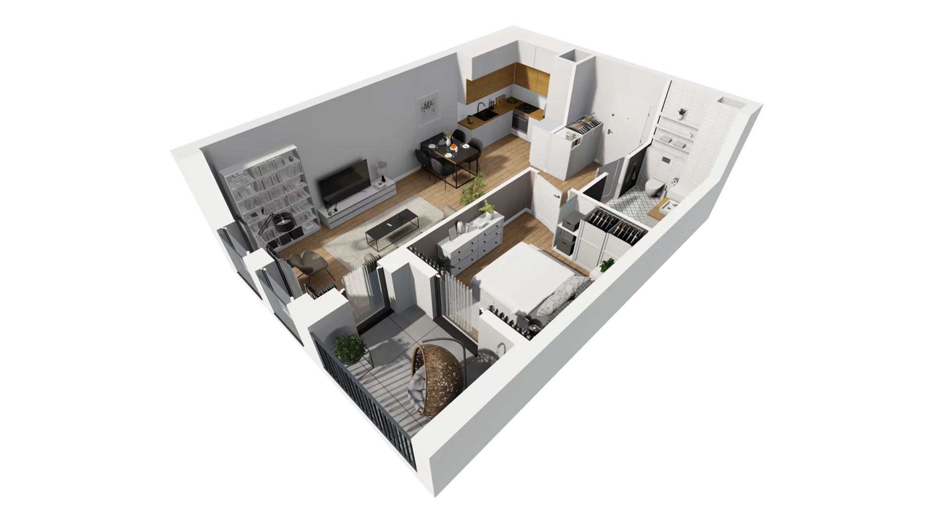 2 pokoje, mieszkanie 47,10 m², piętro 1, oferta nr A/72, Esencja, Gdańsk, Śródmieście, Dolne Miasto, ul. Kamienna Grobla / Jałmużnicza