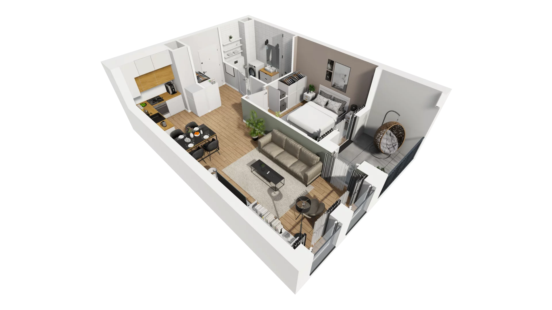 2 pokoje, mieszkanie 47,10 m², piętro 1, oferta nr A/72, Esencja, Gdańsk, Śródmieście, Dolne Miasto, ul. Kamienna Grobla / Jałmużnicza