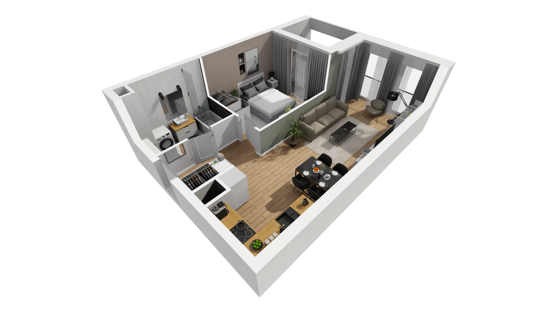 2 pokoje, mieszkanie 47,10 m², piętro 1, oferta nr A/72, Esencja, Gdańsk, Śródmieście, Dolne Miasto, ul. Kamienna Grobla / Jałmużnicza