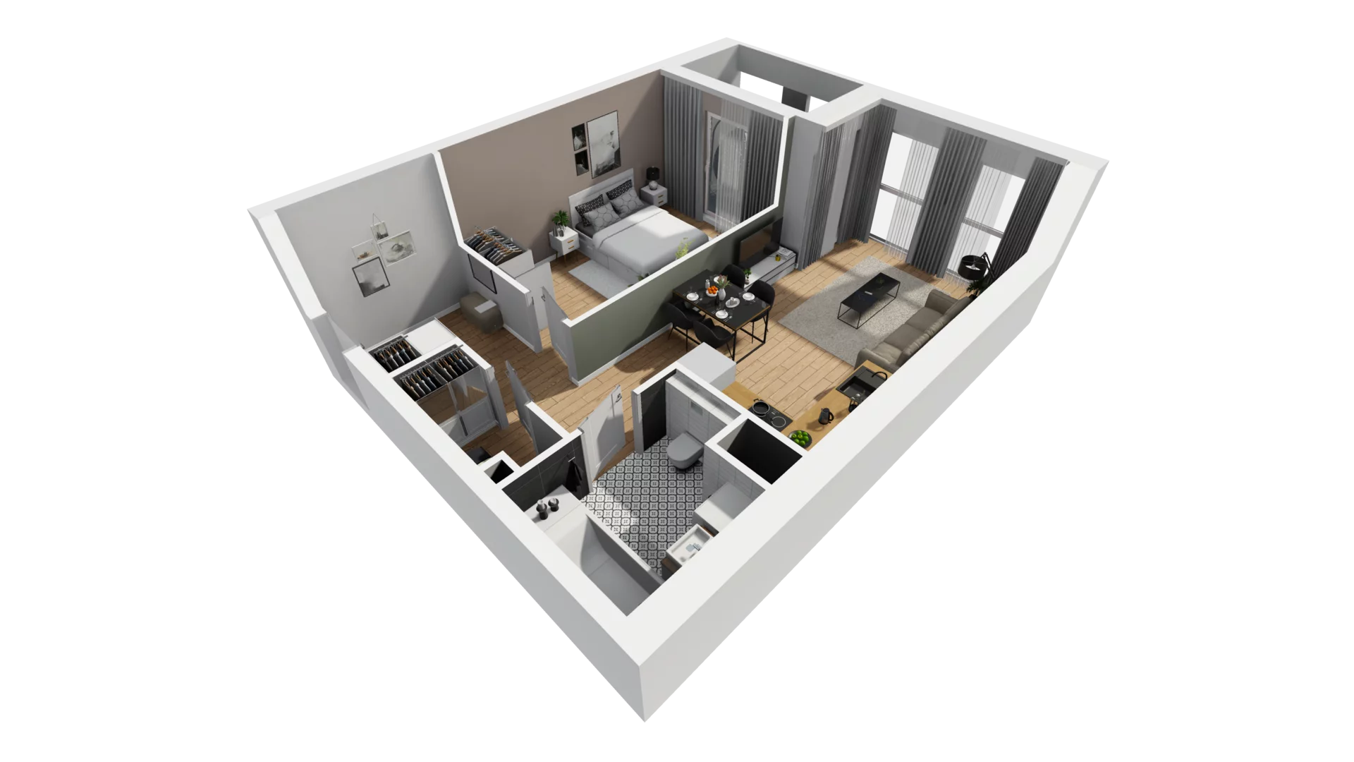 2 pokoje, mieszkanie 49,76 m², piętro 1, oferta nr A/73, Esencja, Gdańsk, Śródmieście, Dolne Miasto, ul. Kamienna Grobla / Jałmużnicza