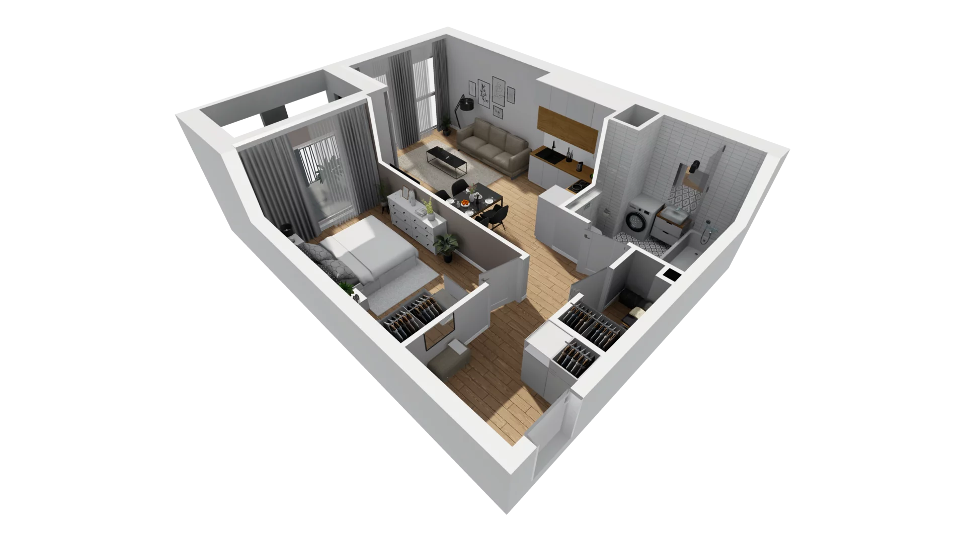 2 pokoje, mieszkanie 49,76 m², piętro 1, oferta nr A/73, Esencja, Gdańsk, Śródmieście, Dolne Miasto, ul. Kamienna Grobla / Jałmużnicza