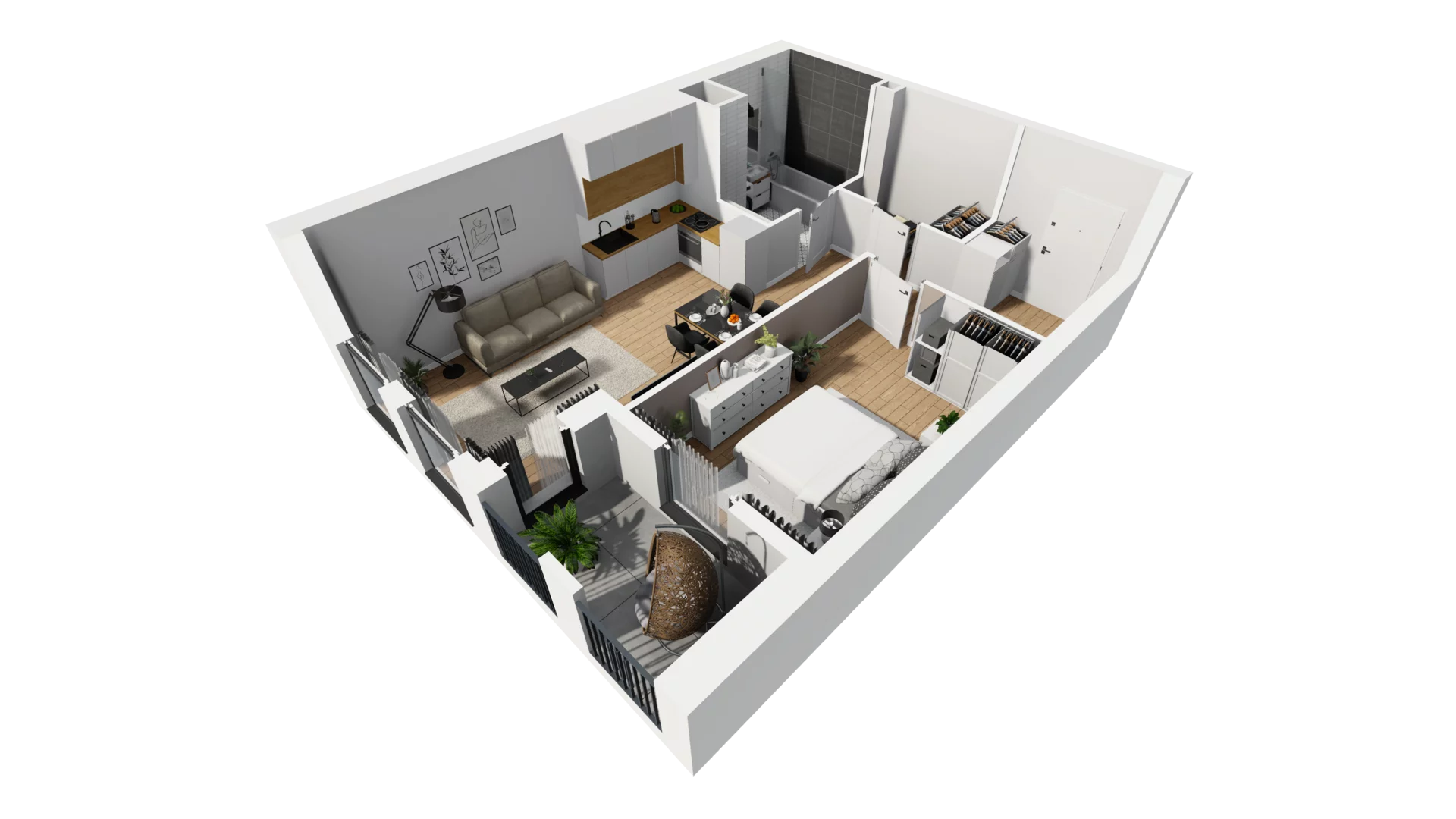 2 pokoje, mieszkanie 49,76 m², piętro 1, oferta nr A/73, Esencja, Gdańsk, Śródmieście, Dolne Miasto, ul. Kamienna Grobla / Jałmużnicza