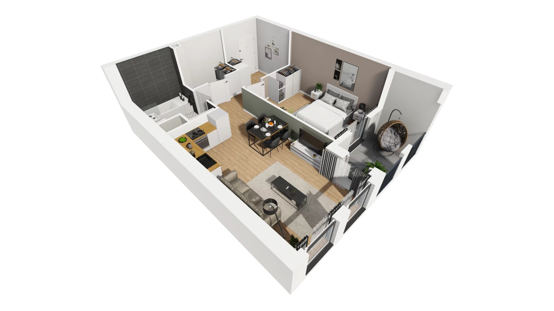 2 pokoje, mieszkanie 49,76 m², piętro 1, oferta nr A/73, Esencja, Gdańsk, Śródmieście, Dolne Miasto, ul. Kamienna Grobla / Jałmużnicza