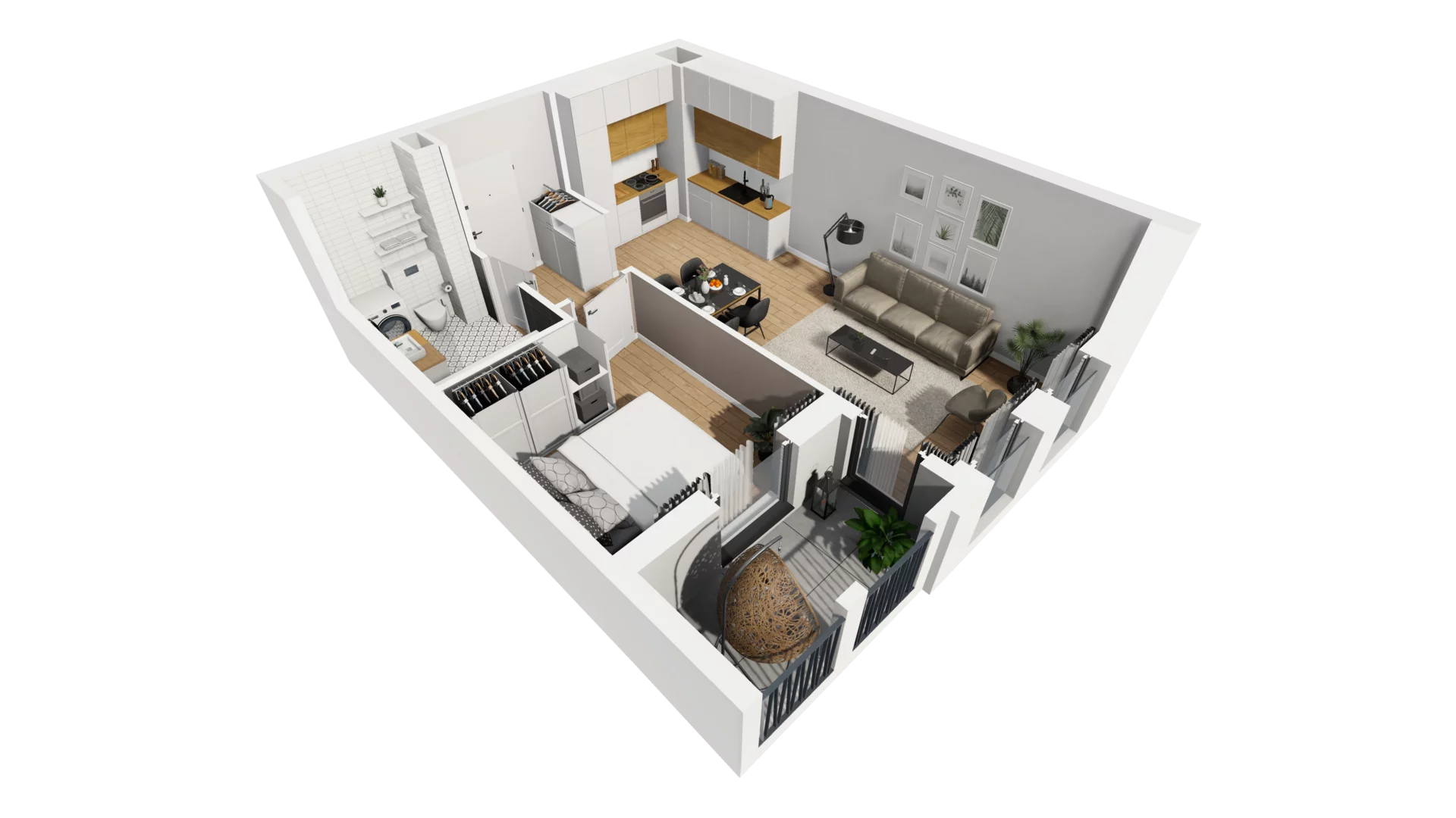 2 pokoje, mieszkanie 42,72 m², piętro 2, oferta nr A/77, Esencja, Gdańsk, Śródmieście, Dolne Miasto, ul. Kamienna Grobla / Jałmużnicza