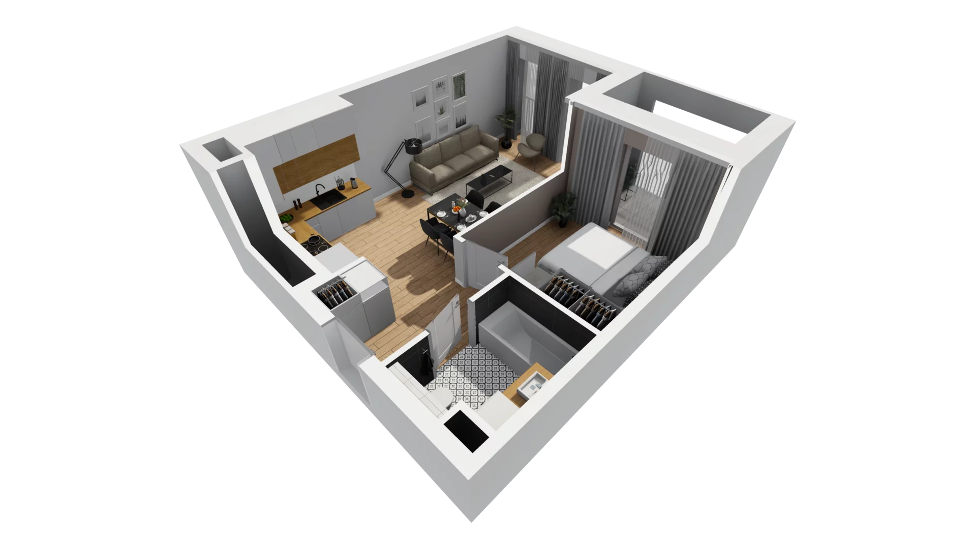2 pokoje, mieszkanie 41,89 m², piętro 2, oferta nr A/78, Esencja, Gdańsk, Śródmieście, Dolne Miasto, ul. Kamienna Grobla / Jałmużnicza