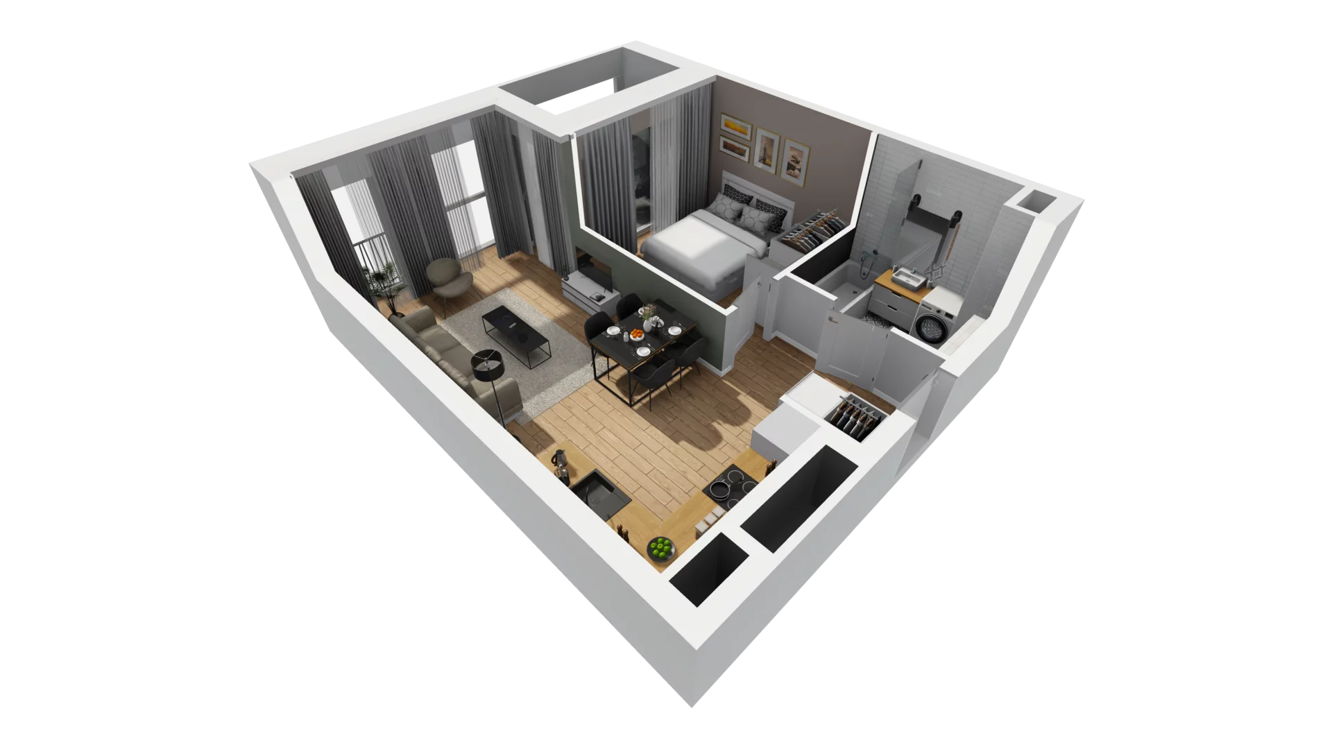 2 pokoje, mieszkanie 41,89 m², piętro 2, oferta nr A/78, Esencja, Gdańsk, Śródmieście, Dolne Miasto, ul. Kamienna Grobla / Jałmużnicza