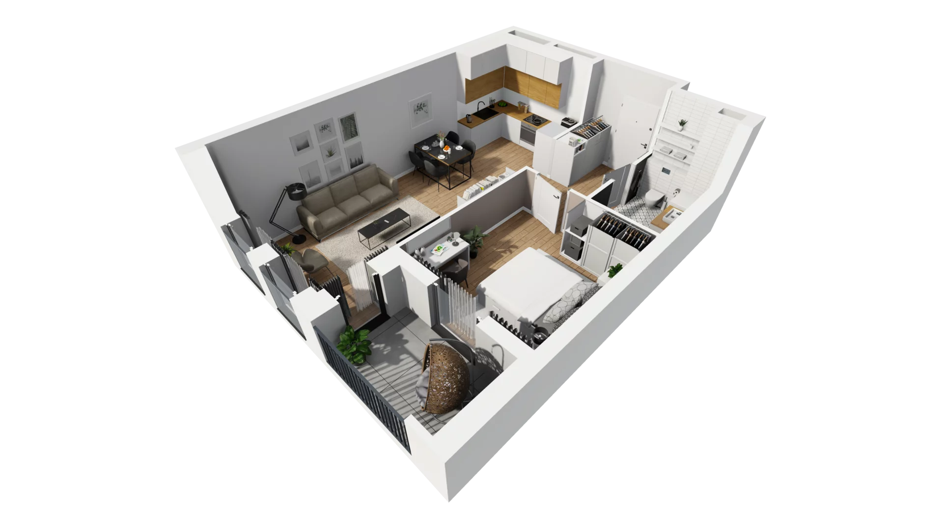 2 pokoje, mieszkanie 48,03 m², piętro 2, oferta nr A/80, Esencja, Gdańsk, Śródmieście, Dolne Miasto, ul. Kamienna Grobla / Jałmużnicza