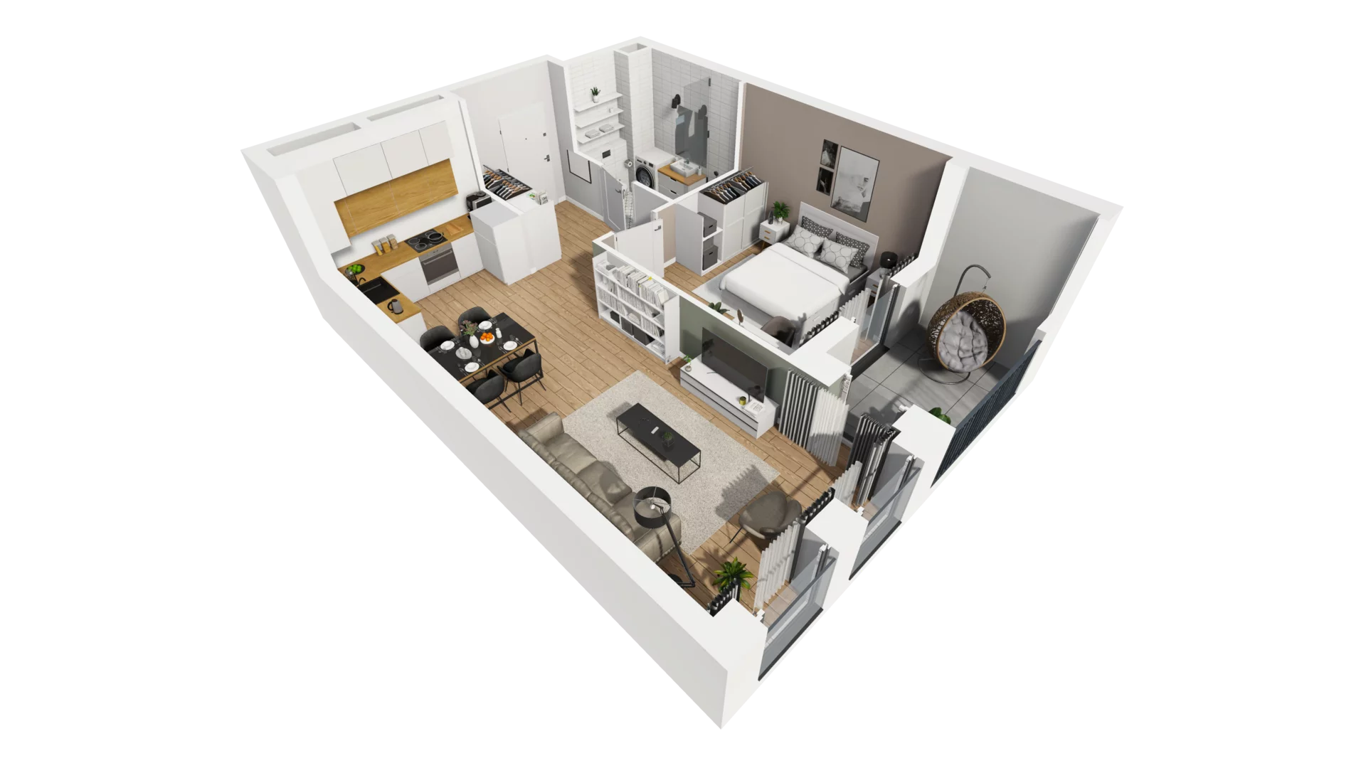 2 pokoje, mieszkanie 48,03 m², piętro 2, oferta nr A/80, Esencja, Gdańsk, Śródmieście, Dolne Miasto, ul. Kamienna Grobla / Jałmużnicza