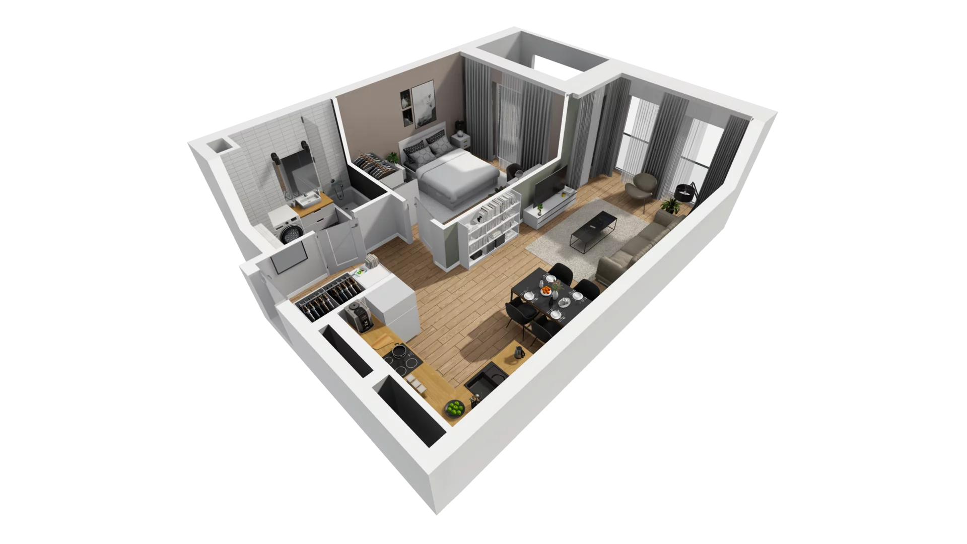 2 pokoje, mieszkanie 48,03 m², piętro 2, oferta nr A/80, Esencja, Gdańsk, Śródmieście, Dolne Miasto, ul. Kamienna Grobla / Jałmużnicza
