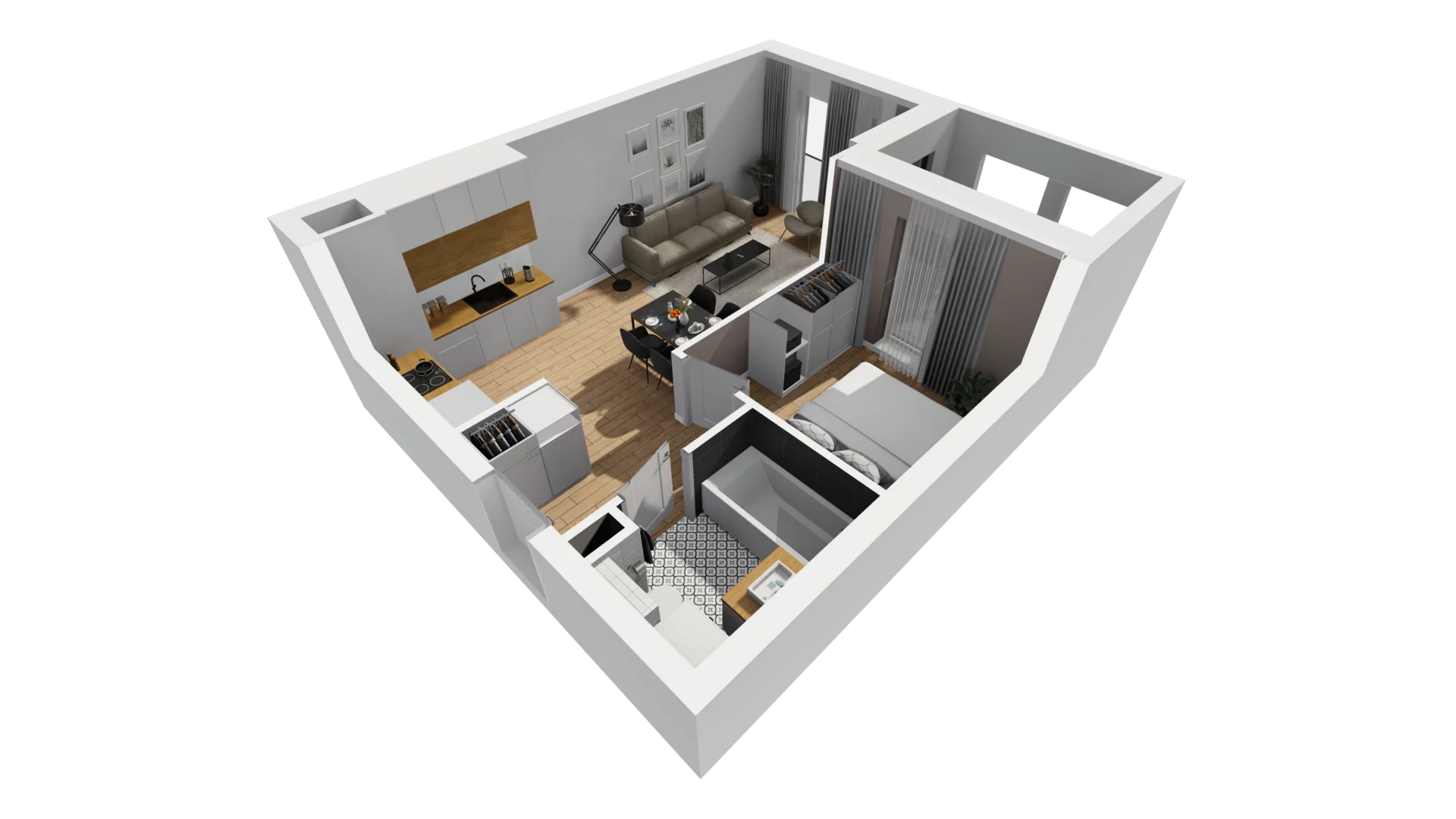 2 pokoje, mieszkanie 41,10 m², piętro 3, oferta nr A/86, Esencja, Gdańsk, Śródmieście, Dolne Miasto, ul. Kamienna Grobla / Jałmużnicza