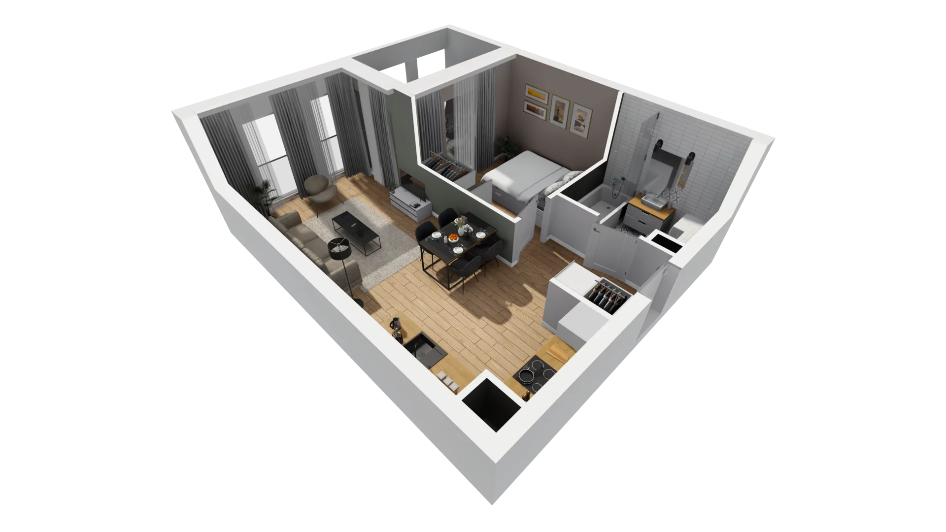 2 pokoje, mieszkanie 41,10 m², piętro 3, oferta nr A/86, Esencja, Gdańsk, Śródmieście, Dolne Miasto, ul. Kamienna Grobla / Jałmużnicza