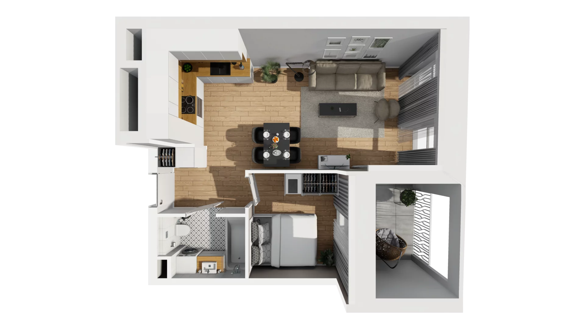 2 pokoje, mieszkanie 40,34 m², piętro 3, oferta nr A/87, Esencja, Gdańsk, Śródmieście, Dolne Miasto, ul. Kamienna Grobla / Jałmużnicza