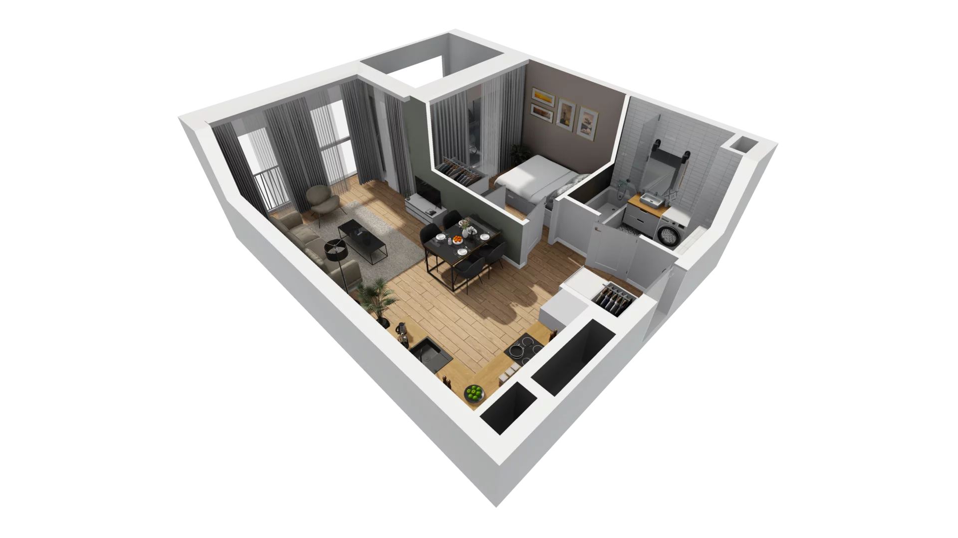 2 pokoje, mieszkanie 40,34 m², piętro 3, oferta nr A/87, Esencja, Gdańsk, Śródmieście, Dolne Miasto, ul. Kamienna Grobla / Jałmużnicza