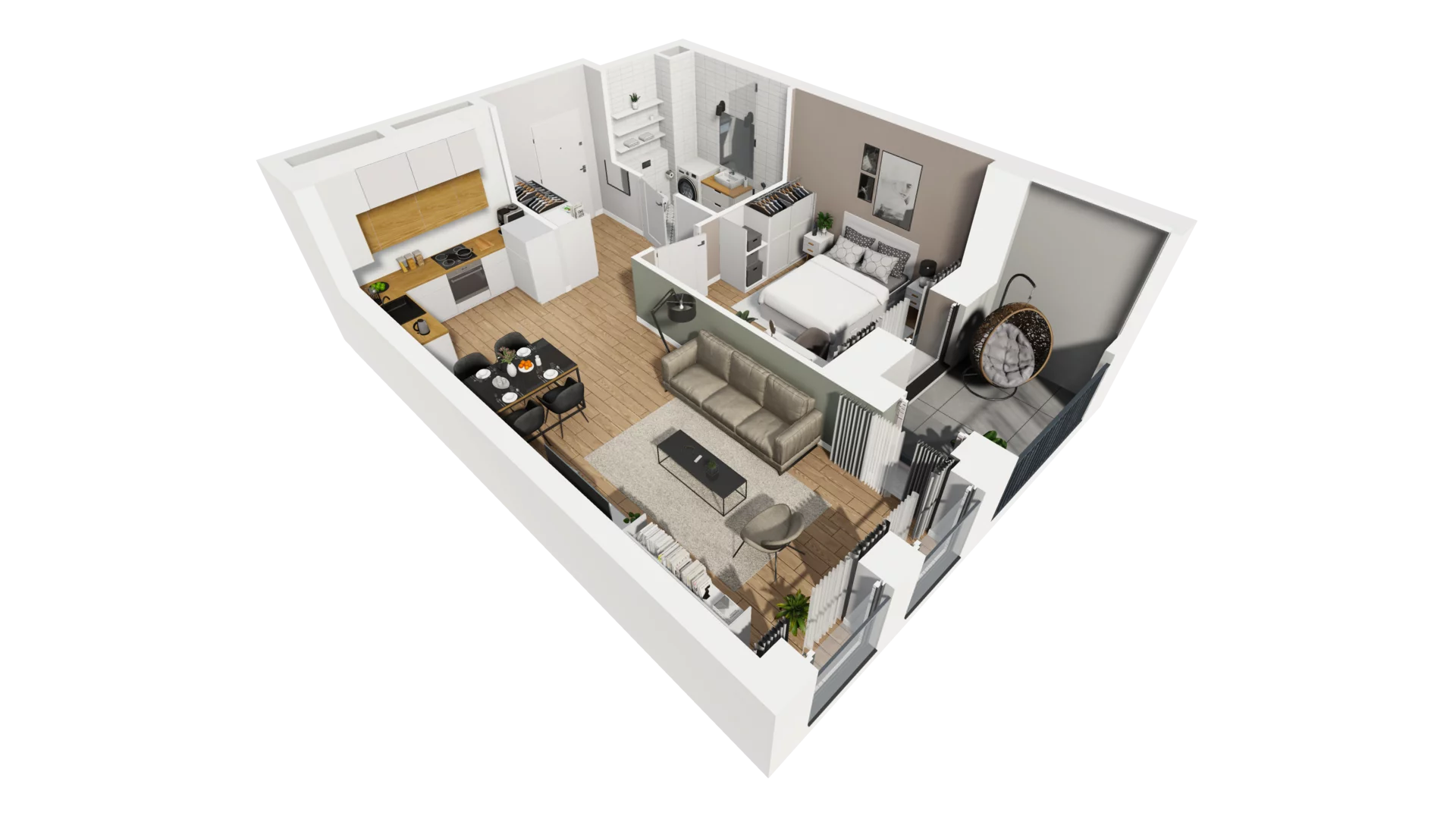 2 pokoje, mieszkanie 46,81 m², piętro 3, oferta nr A/89, Esencja, Gdańsk, Śródmieście, Dolne Miasto, ul. Kamienna Grobla / Jałmużnicza