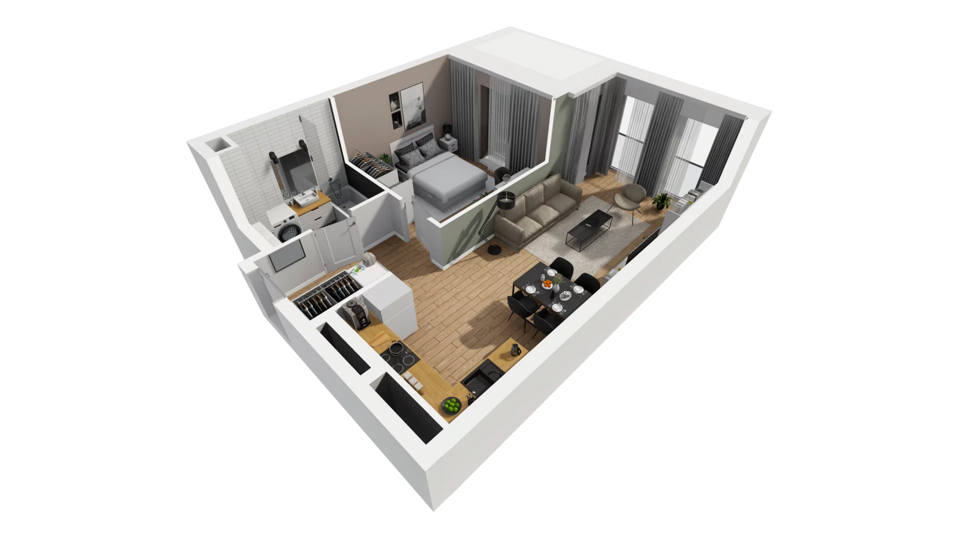 2 pokoje, mieszkanie 46,81 m², piętro 3, oferta nr A/89, Esencja, Gdańsk, Śródmieście, Dolne Miasto, ul. Kamienna Grobla / Jałmużnicza