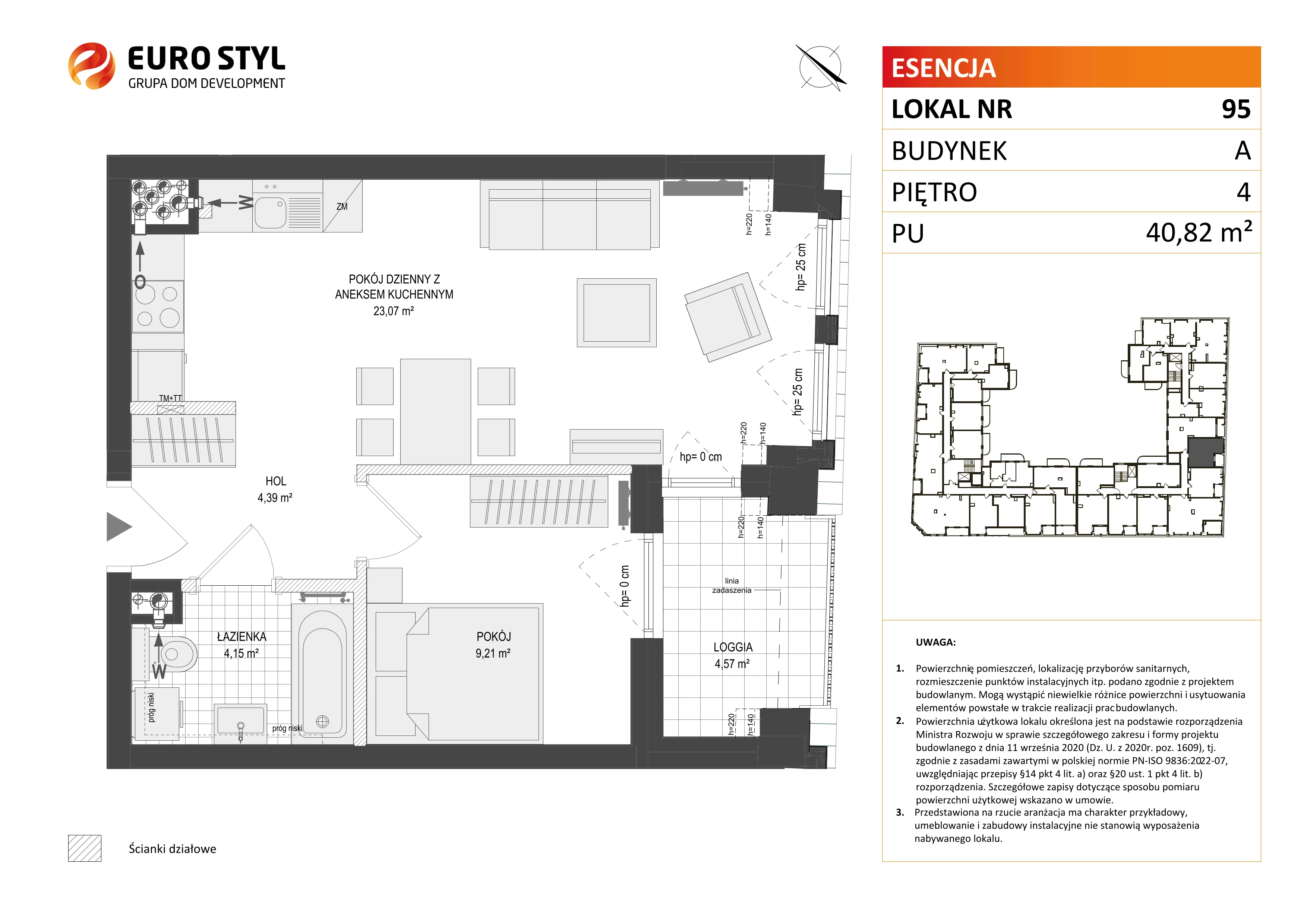 2 pokoje, mieszkanie 40,82 m², piętro 4, oferta nr A/95, Esencja, Gdańsk, Śródmieście, Dolne Miasto, ul. Kamienna Grobla / Jałmużnicza