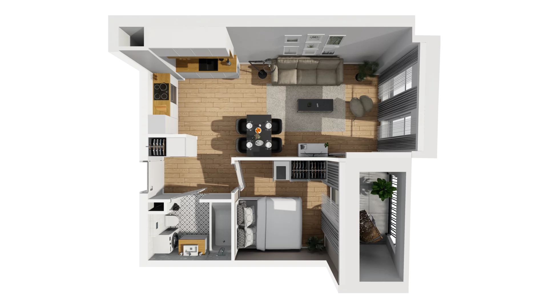 2 pokoje, mieszkanie 40,82 m², piętro 4, oferta nr A/95, Esencja, Gdańsk, Śródmieście, Dolne Miasto, ul. Kamienna Grobla / Jałmużnicza