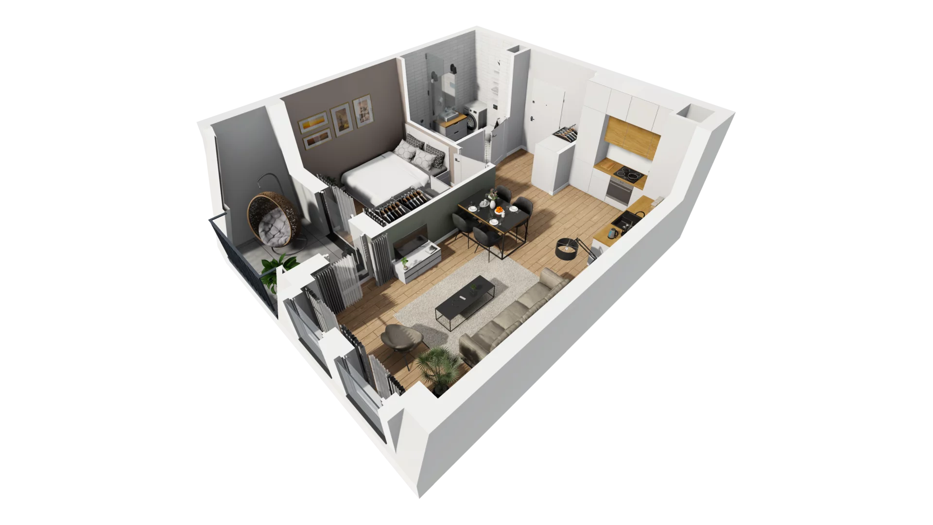 2 pokoje, mieszkanie 40,82 m², piętro 4, oferta nr A/95, Esencja, Gdańsk, Śródmieście, Dolne Miasto, ul. Kamienna Grobla / Jałmużnicza