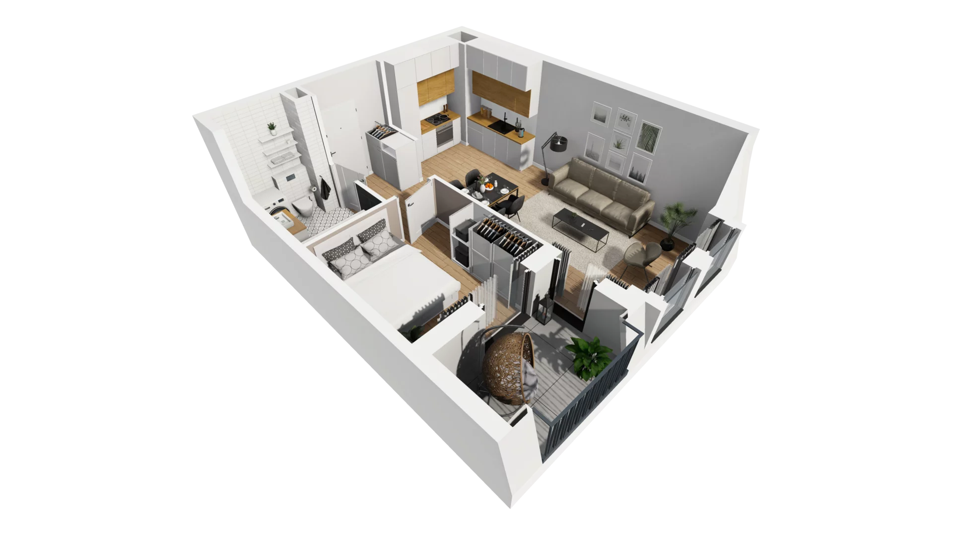 2 pokoje, mieszkanie 40,82 m², piętro 4, oferta nr A/95, Esencja, Gdańsk, Śródmieście, Dolne Miasto, ul. Kamienna Grobla / Jałmużnicza
