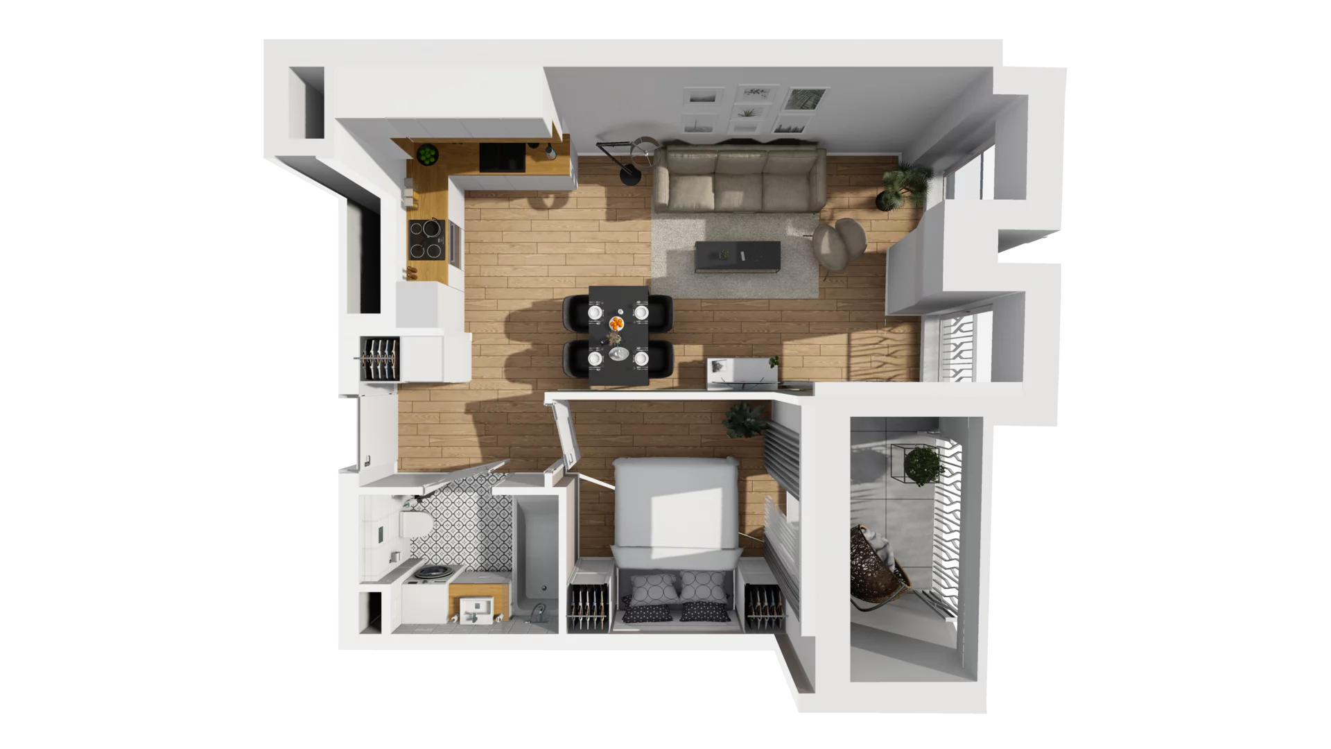 2 pokoje, mieszkanie 39,72 m², piętro 4, oferta nr A/96, Esencja, Gdańsk, Śródmieście, Dolne Miasto, ul. Kamienna Grobla / Jałmużnicza