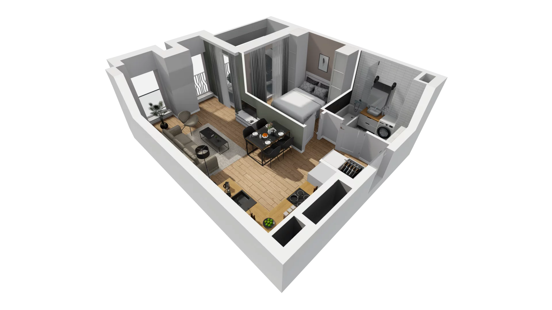 2 pokoje, mieszkanie 39,72 m², piętro 4, oferta nr A/96, Esencja, Gdańsk, Śródmieście, Dolne Miasto, ul. Kamienna Grobla / Jałmużnicza