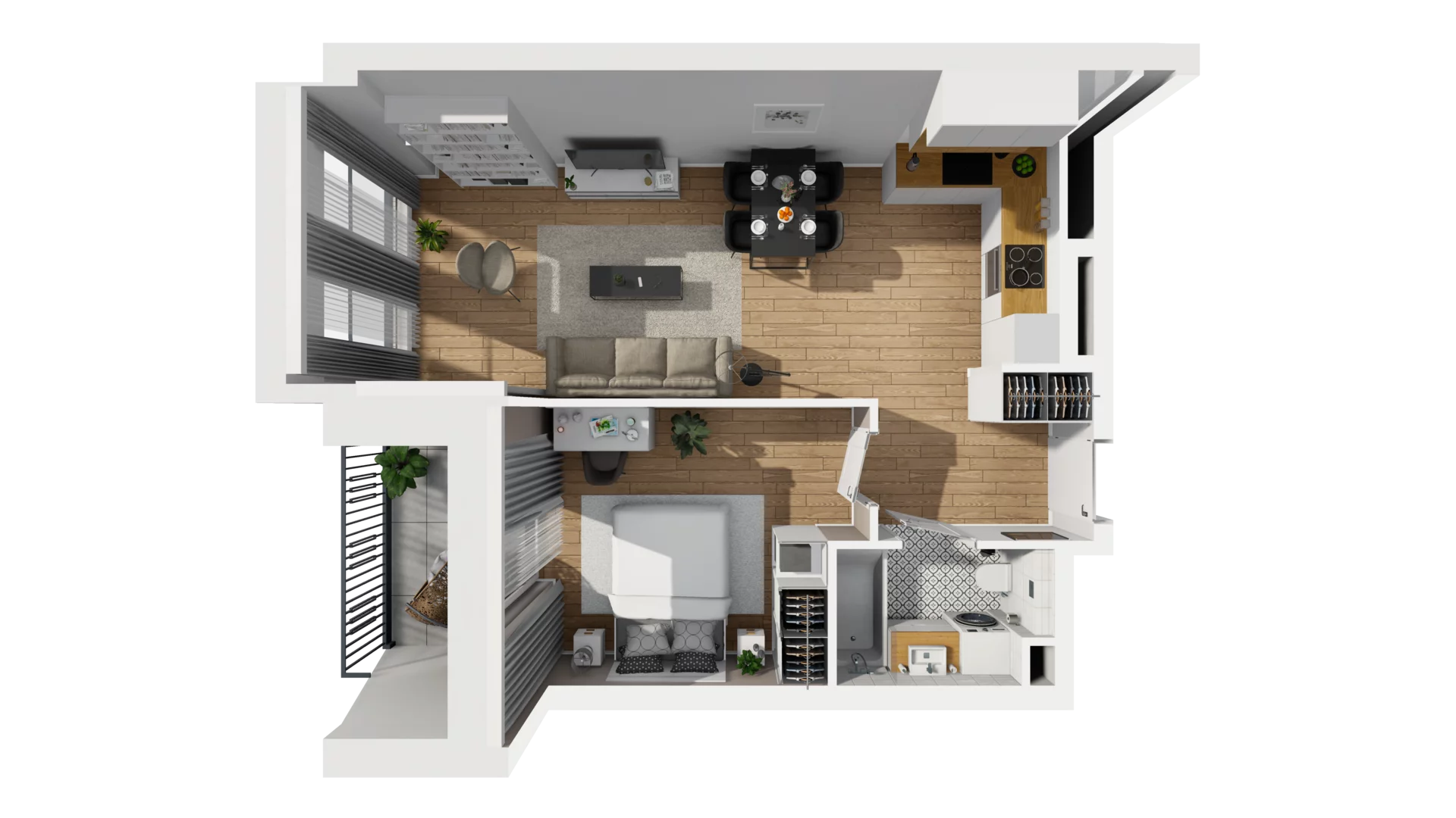 2 pokoje, mieszkanie 46,64 m², piętro 4, oferta nr A/98, Esencja, Gdańsk, Śródmieście, Dolne Miasto, ul. Kamienna Grobla / Jałmużnicza