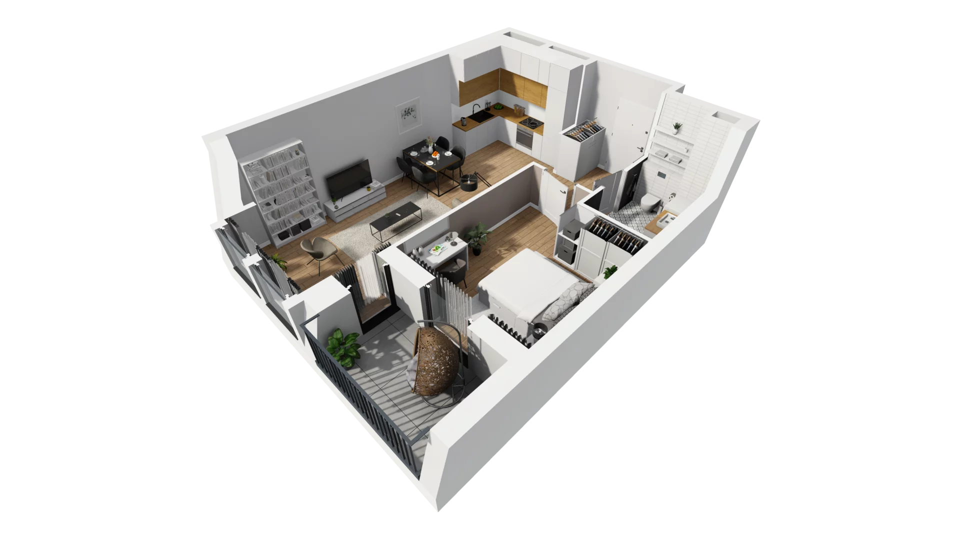 2 pokoje, mieszkanie 46,64 m², piętro 4, oferta nr A/98, Esencja, Gdańsk, Śródmieście, Dolne Miasto, ul. Kamienna Grobla / Jałmużnicza
