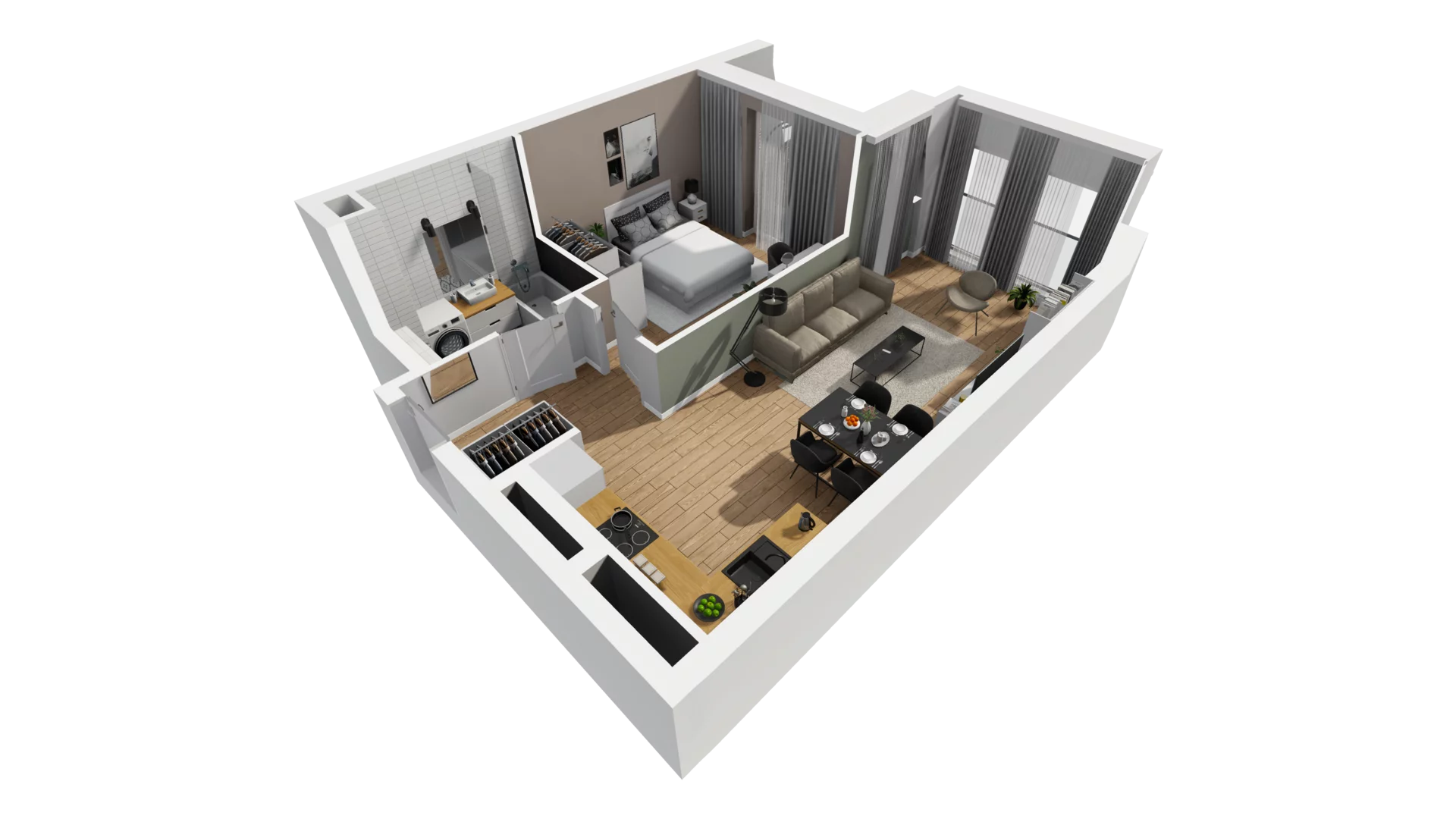 2 pokoje, mieszkanie 46,64 m², piętro 4, oferta nr A/98, Esencja, Gdańsk, Śródmieście, Dolne Miasto, ul. Kamienna Grobla / Jałmużnicza
