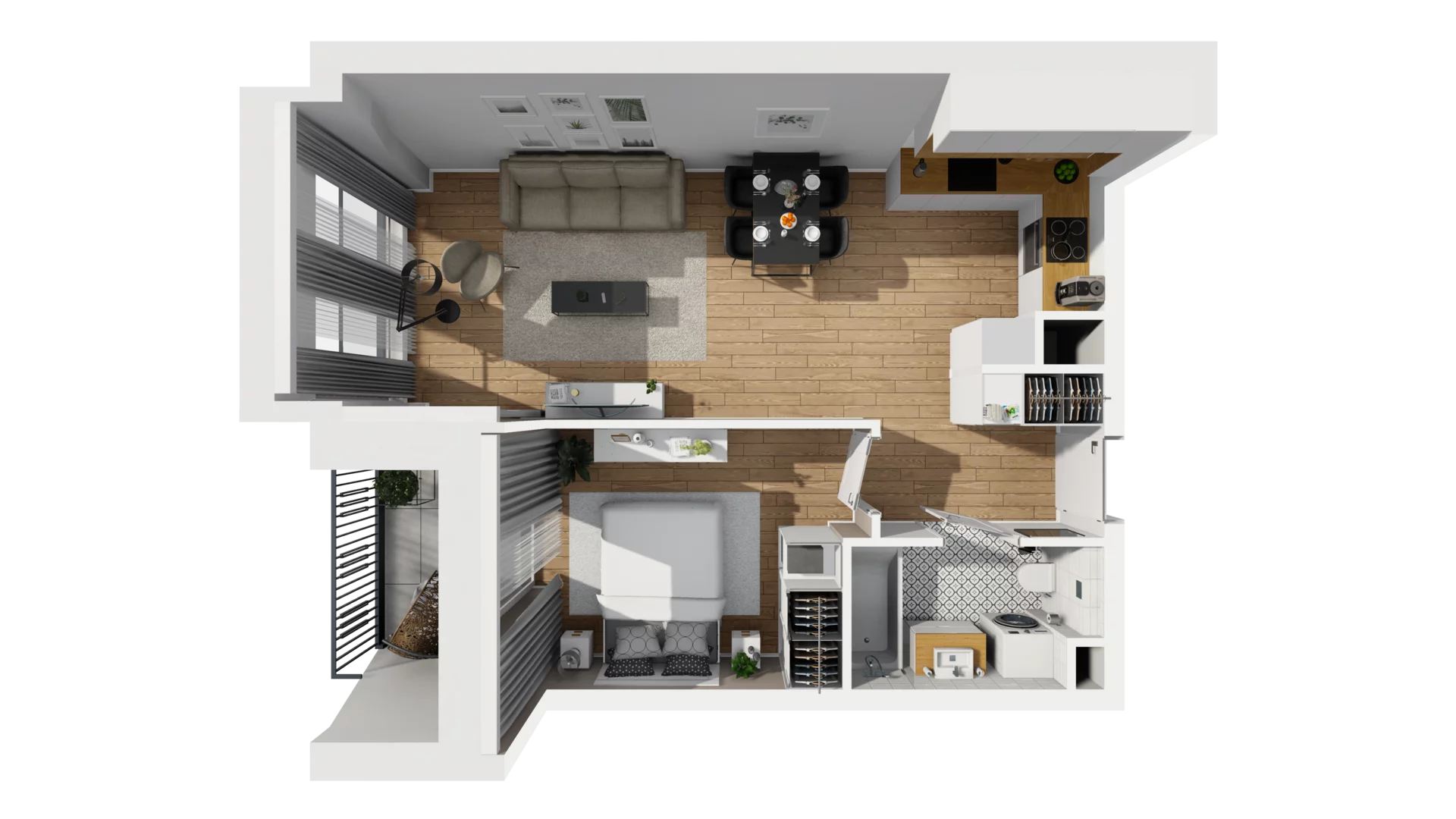 2 pokoje, mieszkanie 45,68 m², piętro 4, oferta nr A/99, Esencja, Gdańsk, Śródmieście, Dolne Miasto, ul. Kamienna Grobla / Jałmużnicza