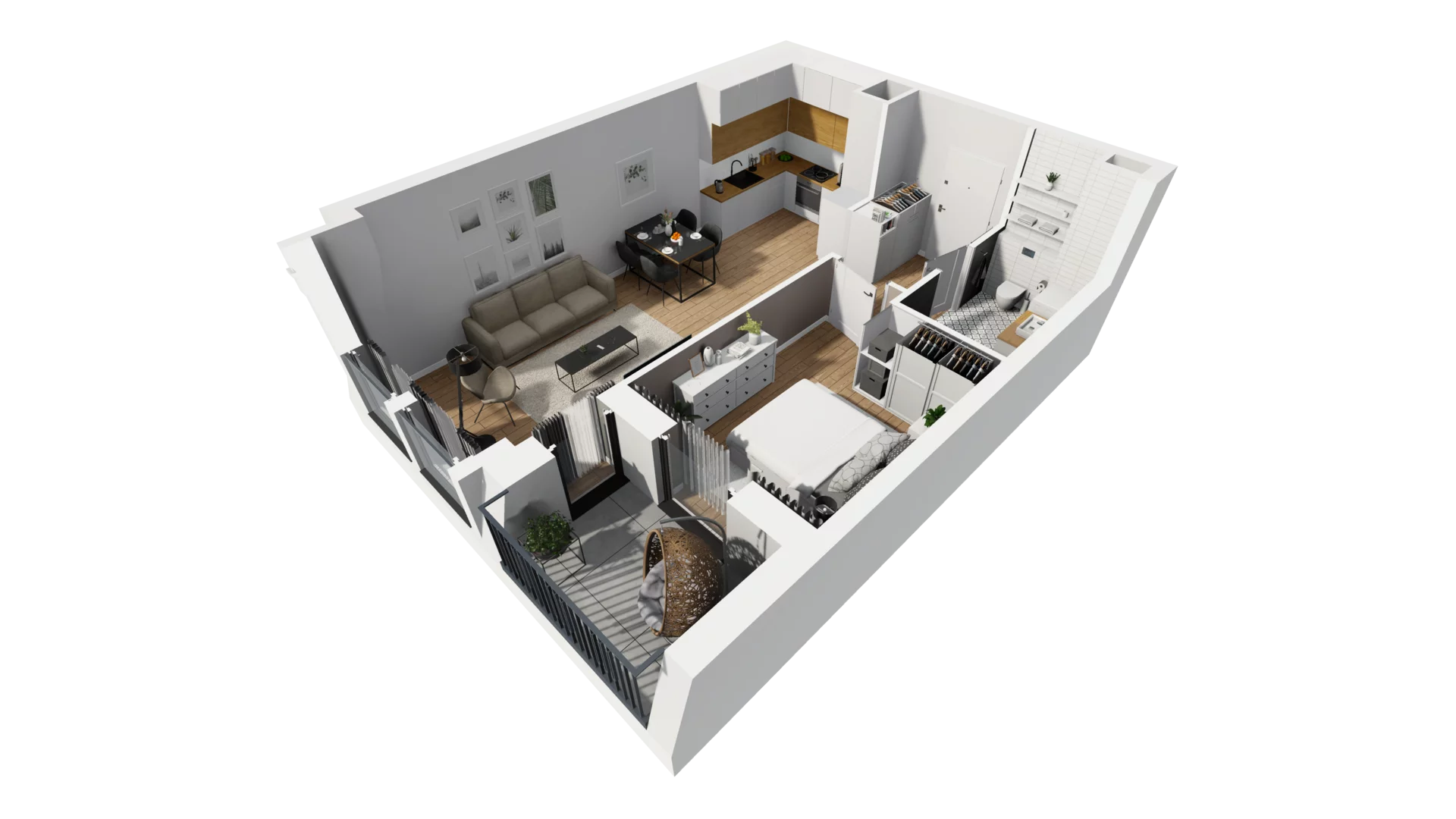 2 pokoje, mieszkanie 45,68 m², piętro 4, oferta nr A/99, Esencja, Gdańsk, Śródmieście, Dolne Miasto, ul. Kamienna Grobla / Jałmużnicza