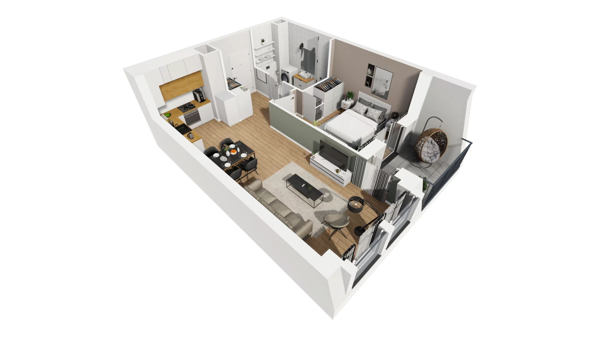 2 pokoje, mieszkanie 45,68 m², piętro 4, oferta nr A/99, Esencja, Gdańsk, Śródmieście, Dolne Miasto, ul. Kamienna Grobla / Jałmużnicza