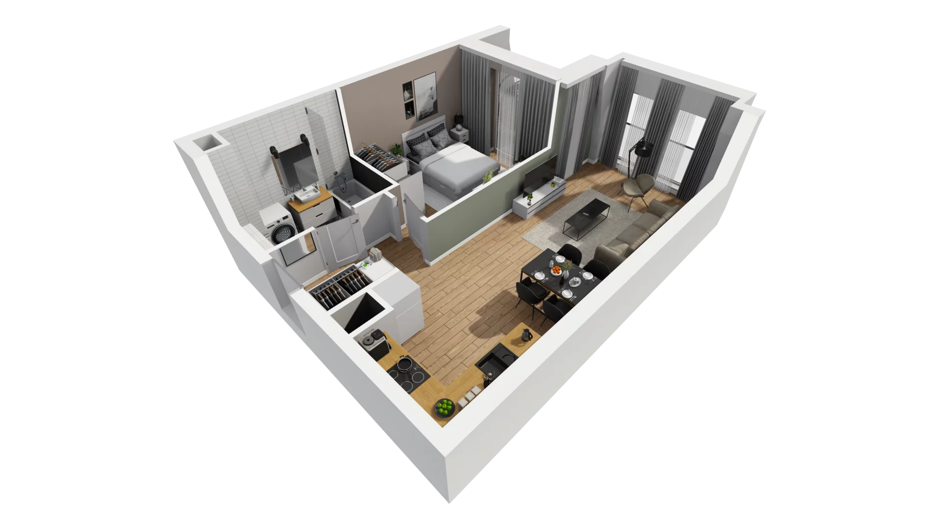 2 pokoje, mieszkanie 45,68 m², piętro 4, oferta nr A/99, Esencja, Gdańsk, Śródmieście, Dolne Miasto, ul. Kamienna Grobla / Jałmużnicza